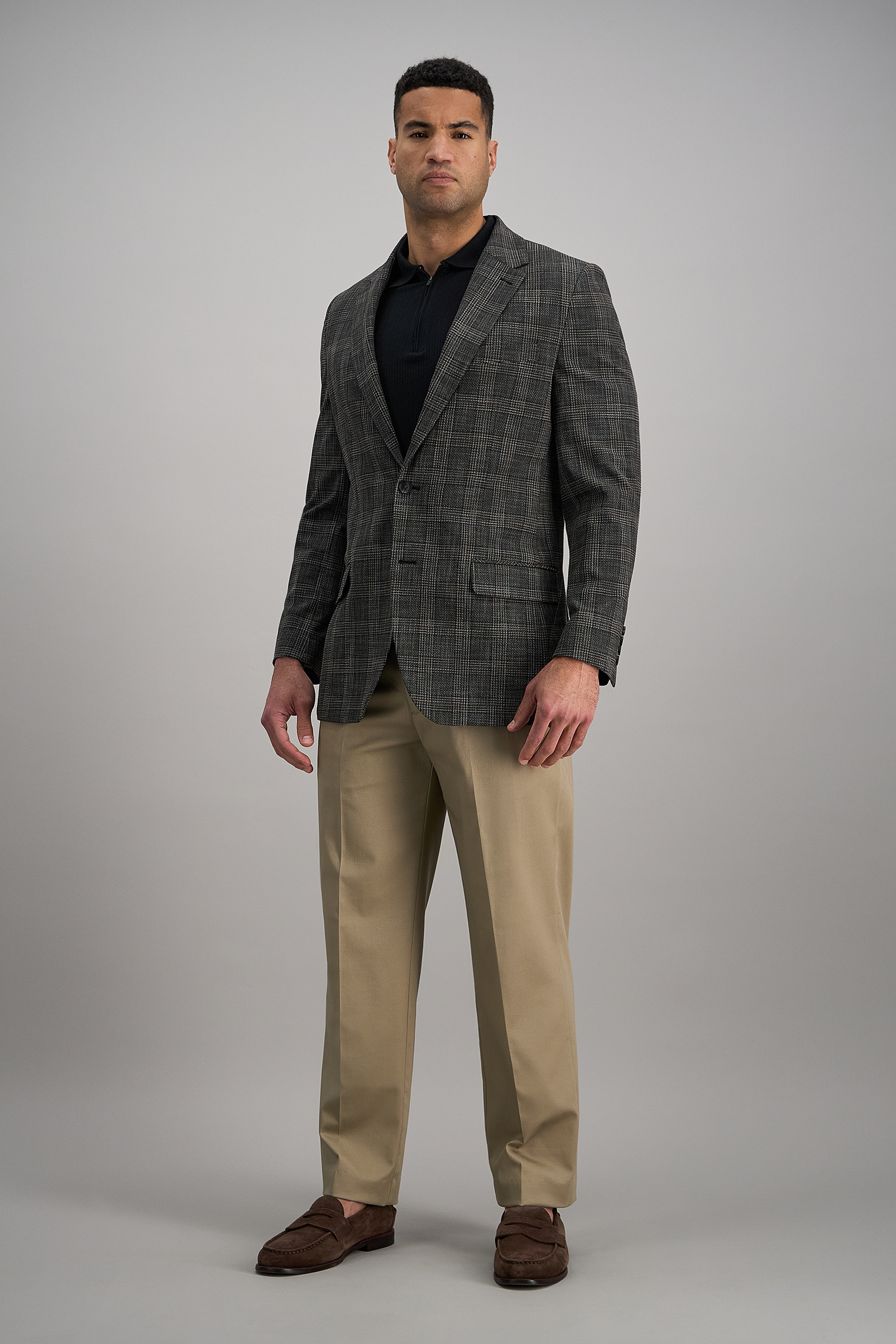 haggar classic fit no iron khaki