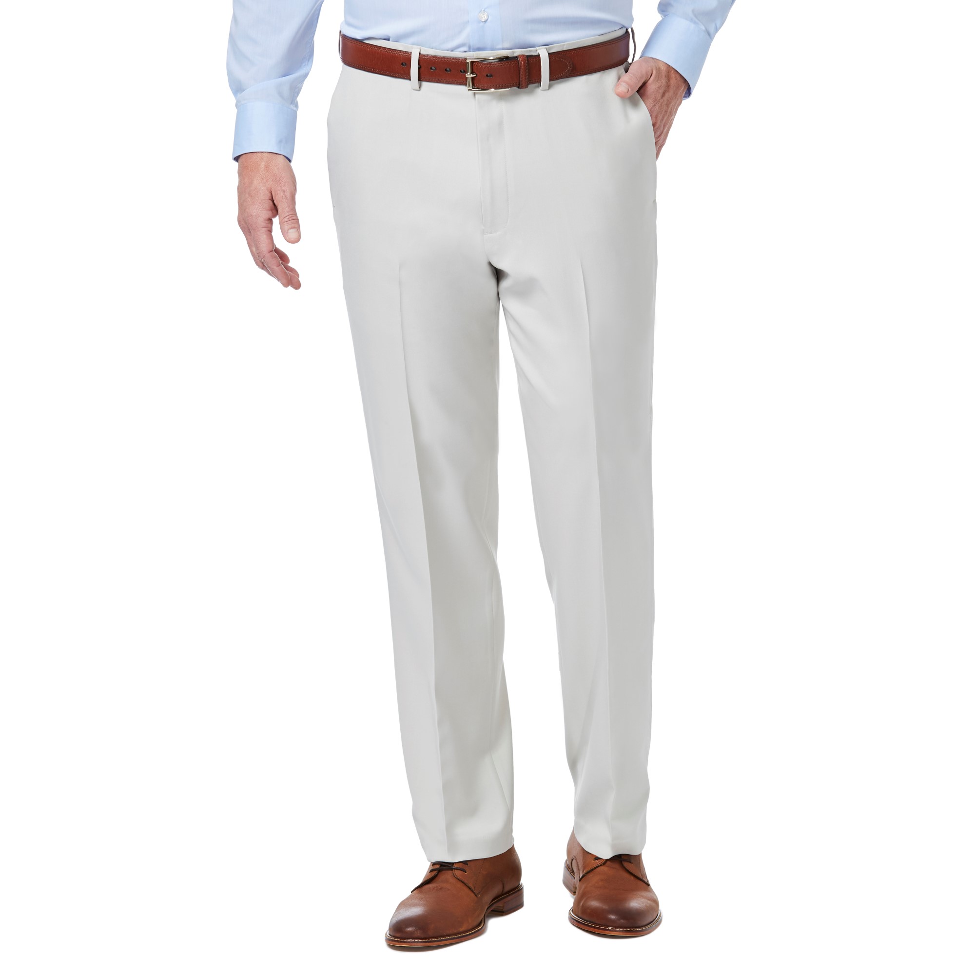 Haggar men s premium comfort dress pants w36 x l29 classic fit stone