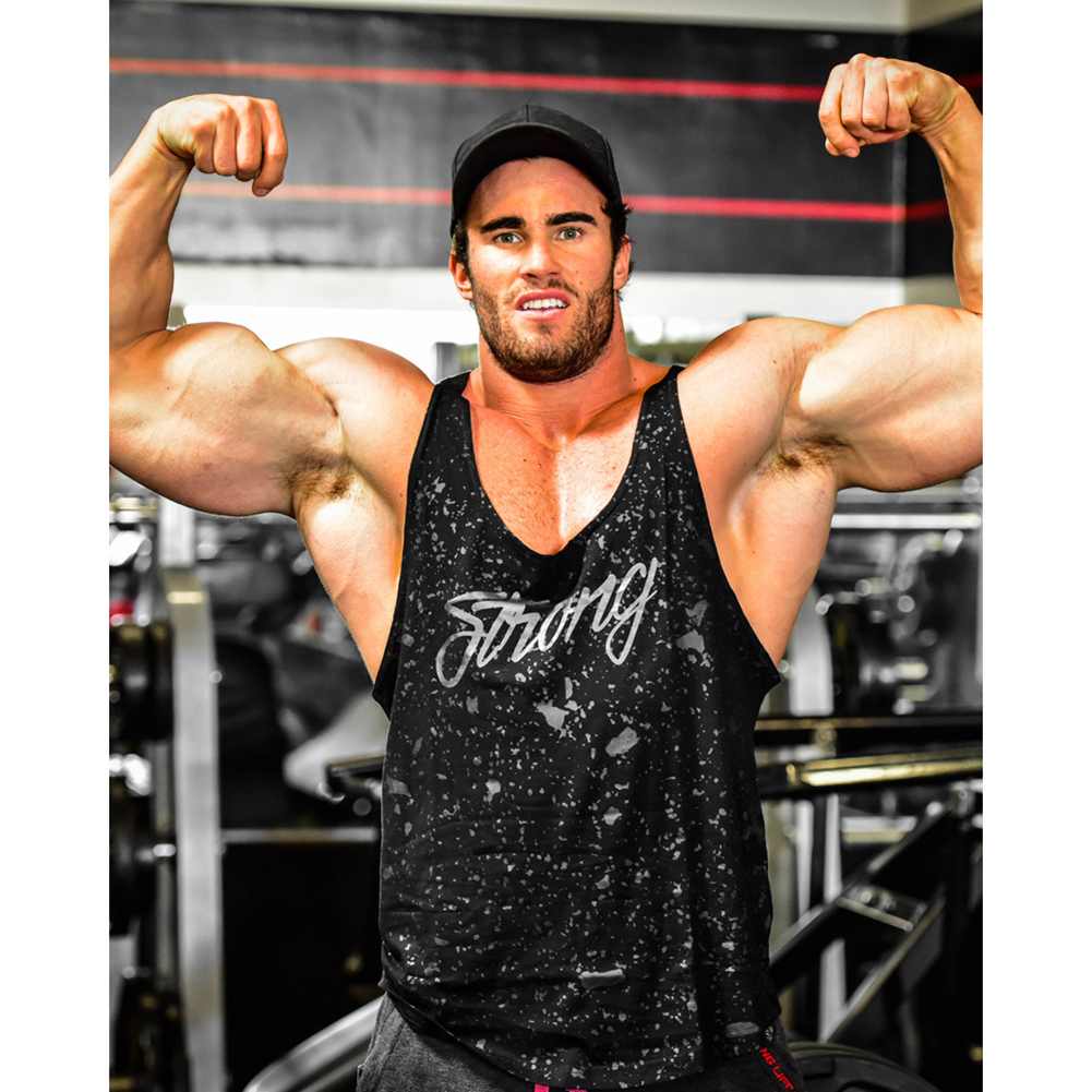 men singlet t-shirt strong lift wear bodybuilding sweatshirt