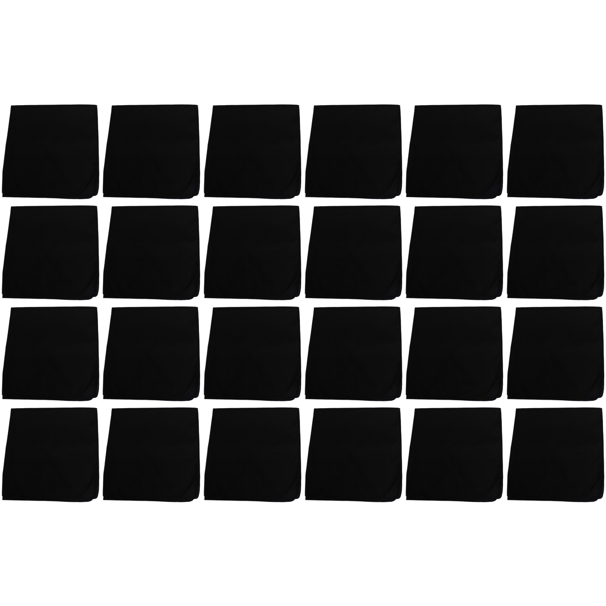 24 Pack Solid Polyester Bandanas Bulk Set for Crafts Costumes or Teams