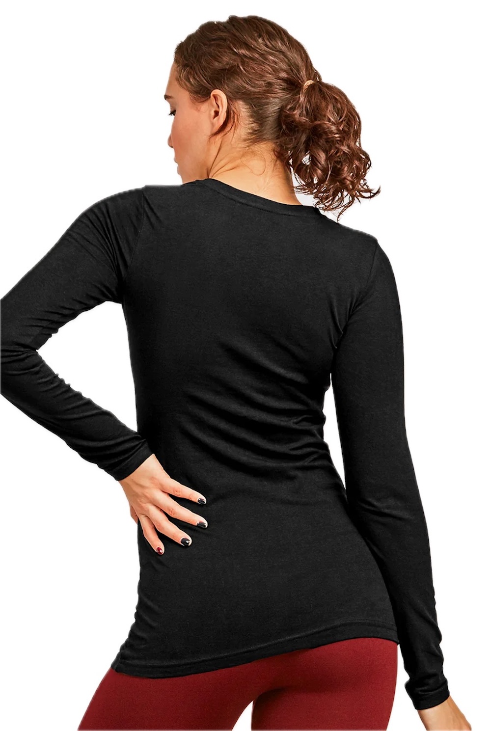 Pack of 6 Women’s Long Sleeve Classic Fit Crew Neck Shirts - Picture 6 of 14