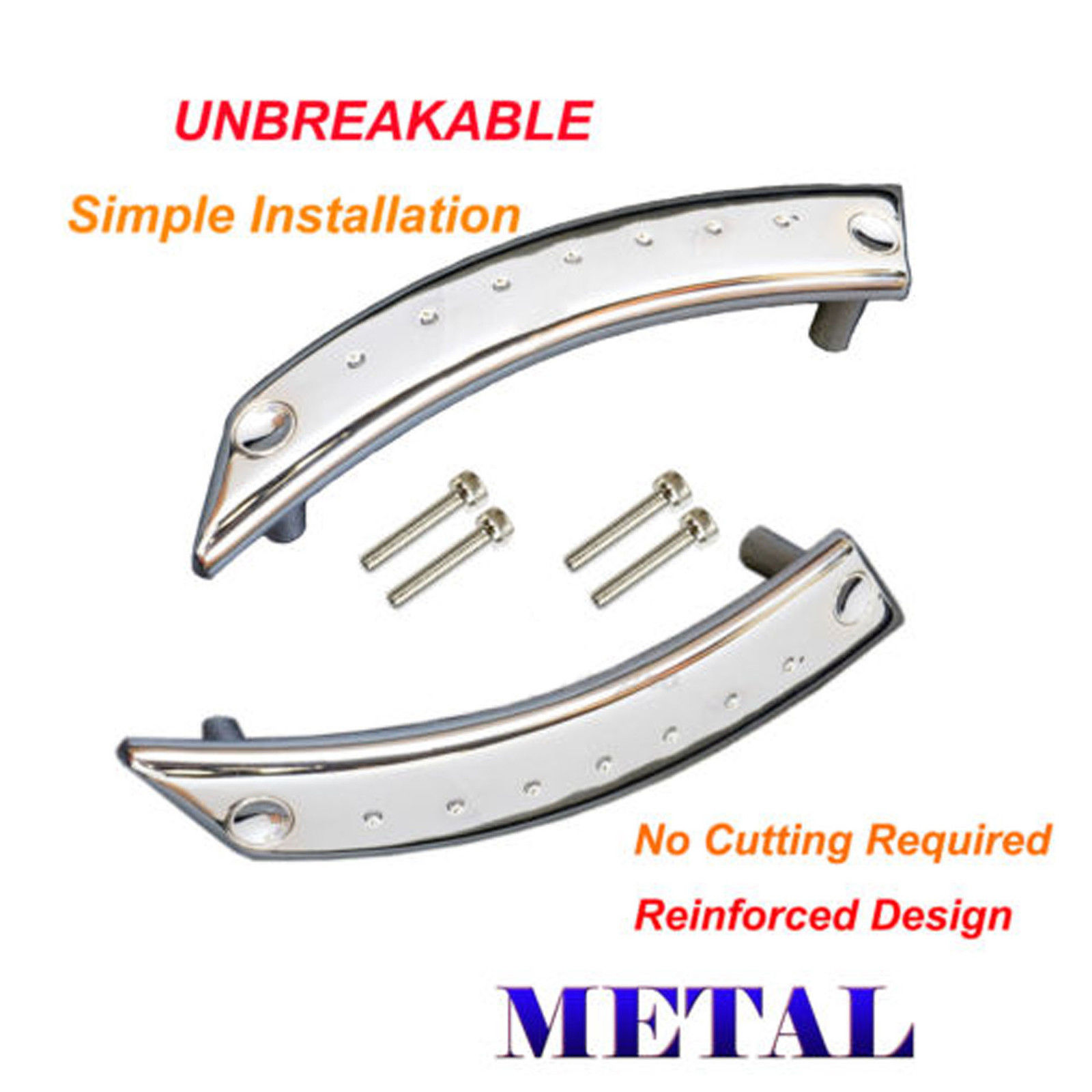 Metal Reinforced Door Panel Door Handle Repair Kit Chrome Pair 9810 VW