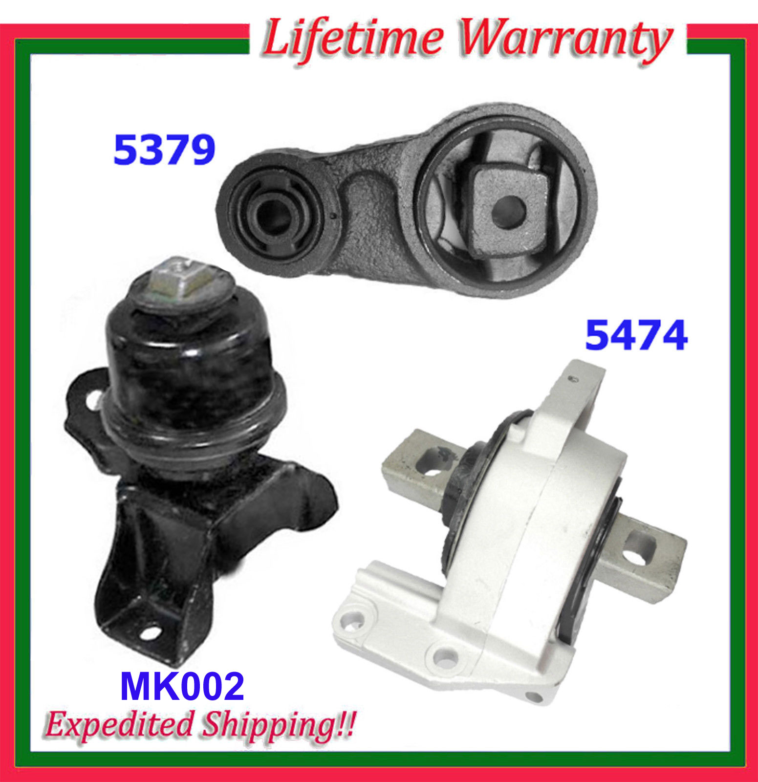 Engine Motor & Trans Mount Set For 20062009 Ford Fusion Mercury Milan