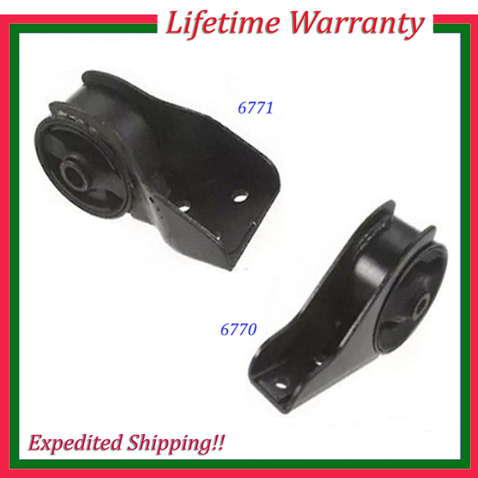 For 0205 Kia Sedona 3.5 Front & Rear Engine Motor Mount 2PCS 6770 6771