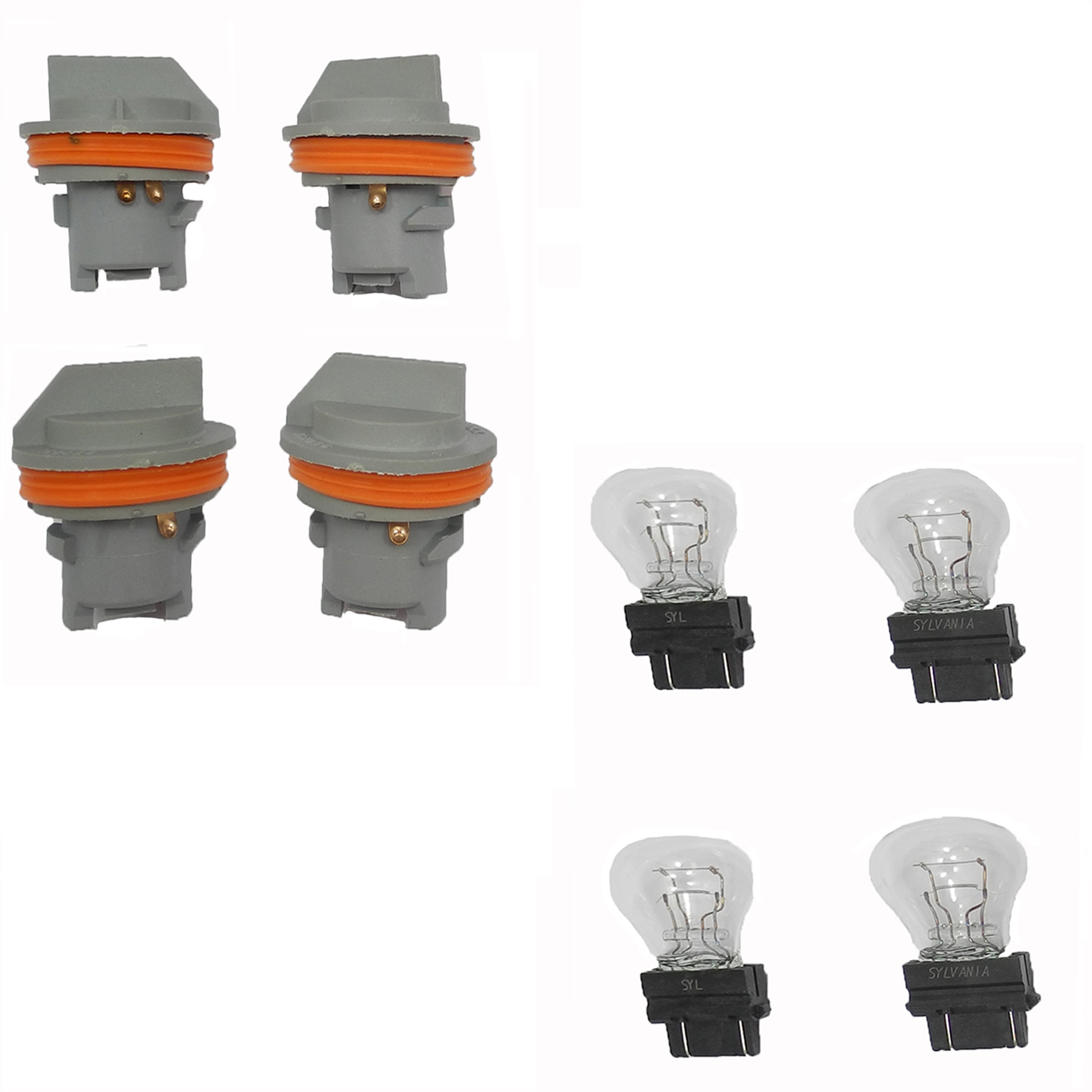 Rear Tail Light Lamp 4 Sockets + 4 Light Bulbs For Dodge Jeep Grand