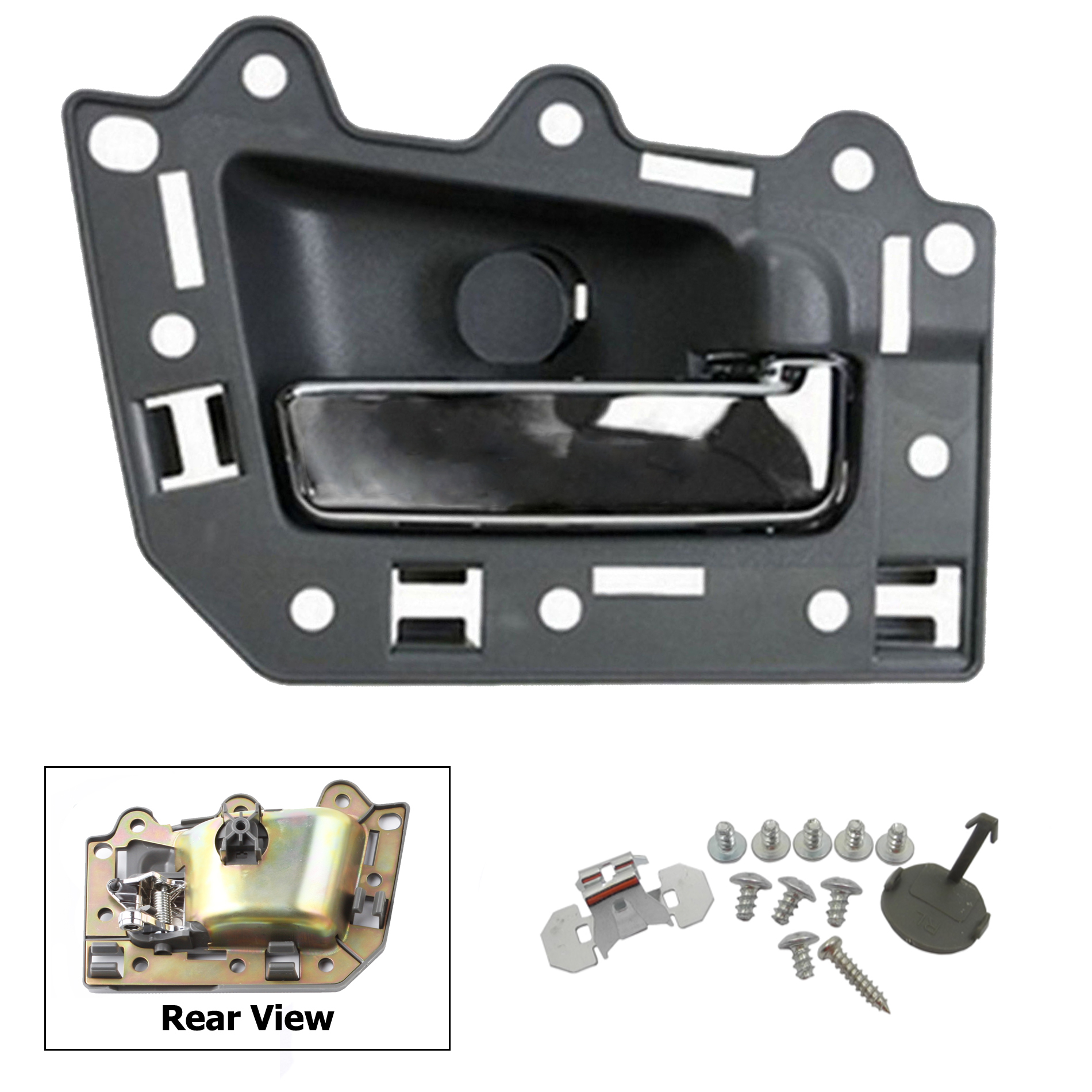 Inside Door Handle for 0511 Jeep Grand Cherokee 4pcs Gray Chrome Bolt