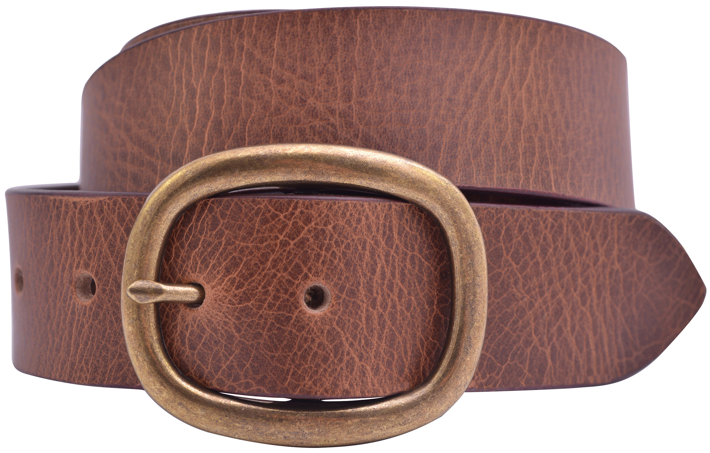 Full Grain Crunch Finish Buffalo Leather Belt Tan Mens Jeans Belts