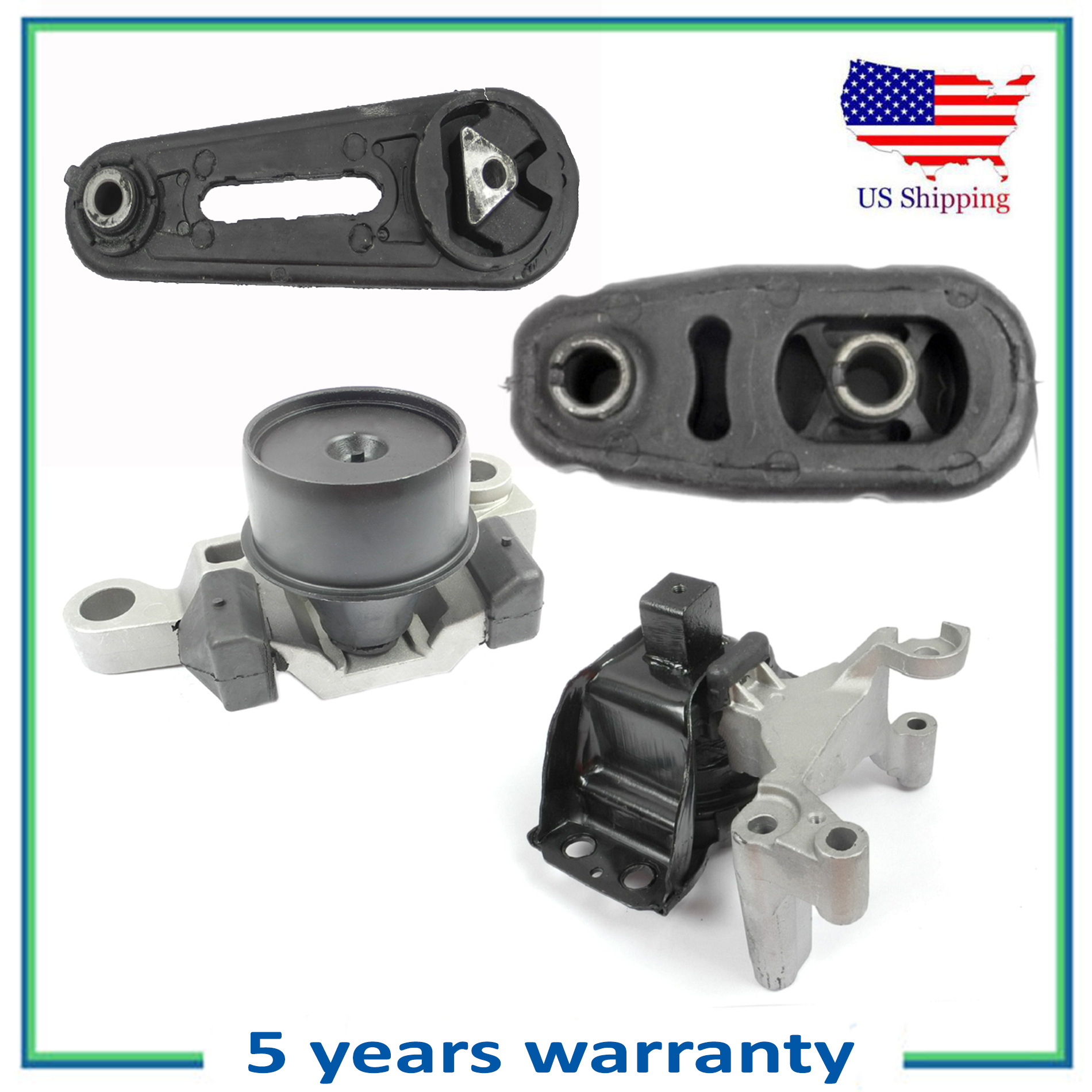 4 PCS FRONT MOTOR /& TRANS MOUNT FOR 2007-2012 NISSAN SENTRA L4 2.0L-AUTO TRANS
