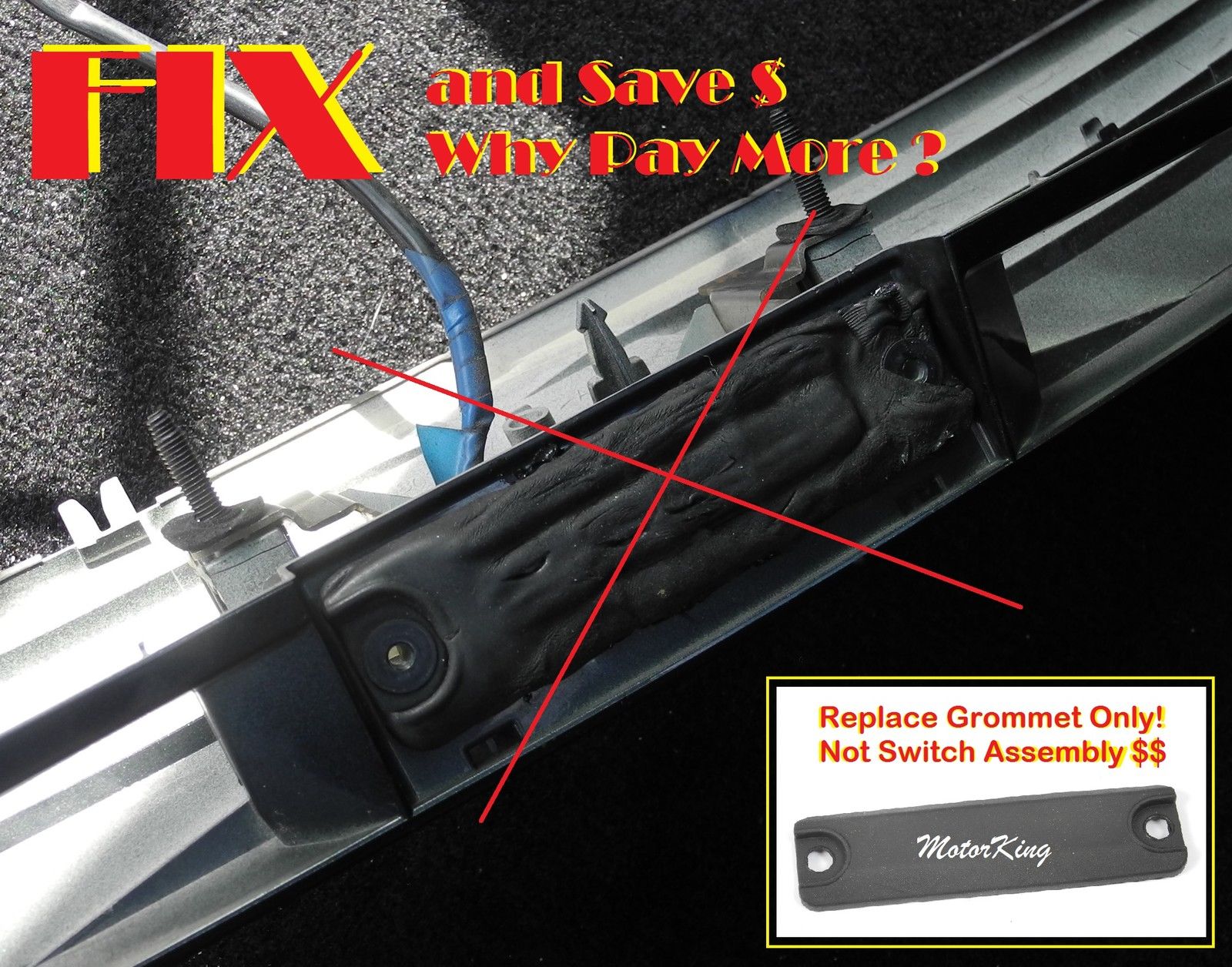 MotorKing For Scion Tc Handle Liftgate Latch Trunk Hatch Switch Rubber