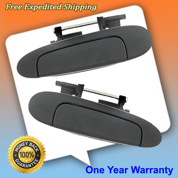 For 00-05 Toyota Echo Rear Left Right Outside Door Handle Black Pair Set DS490