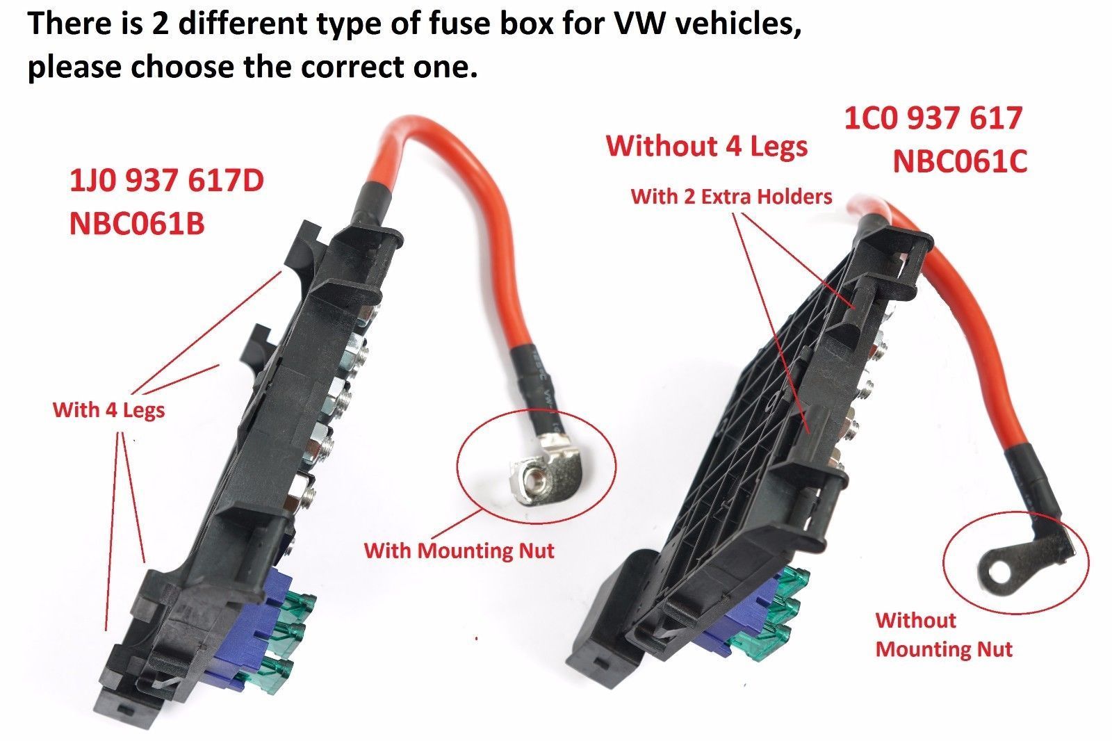 For VW Beetle Bora Jetta Golf MK4 AUDI Fuse Box & Connector 2PCS NBC061B FB03