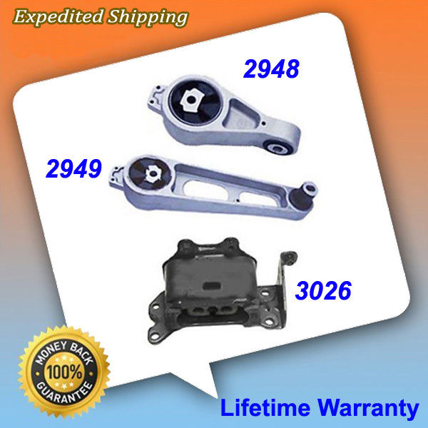 Motor Mount Kit for Chrysler PT Cruiser 2.4 L Engine 2001-2009 Set of 3