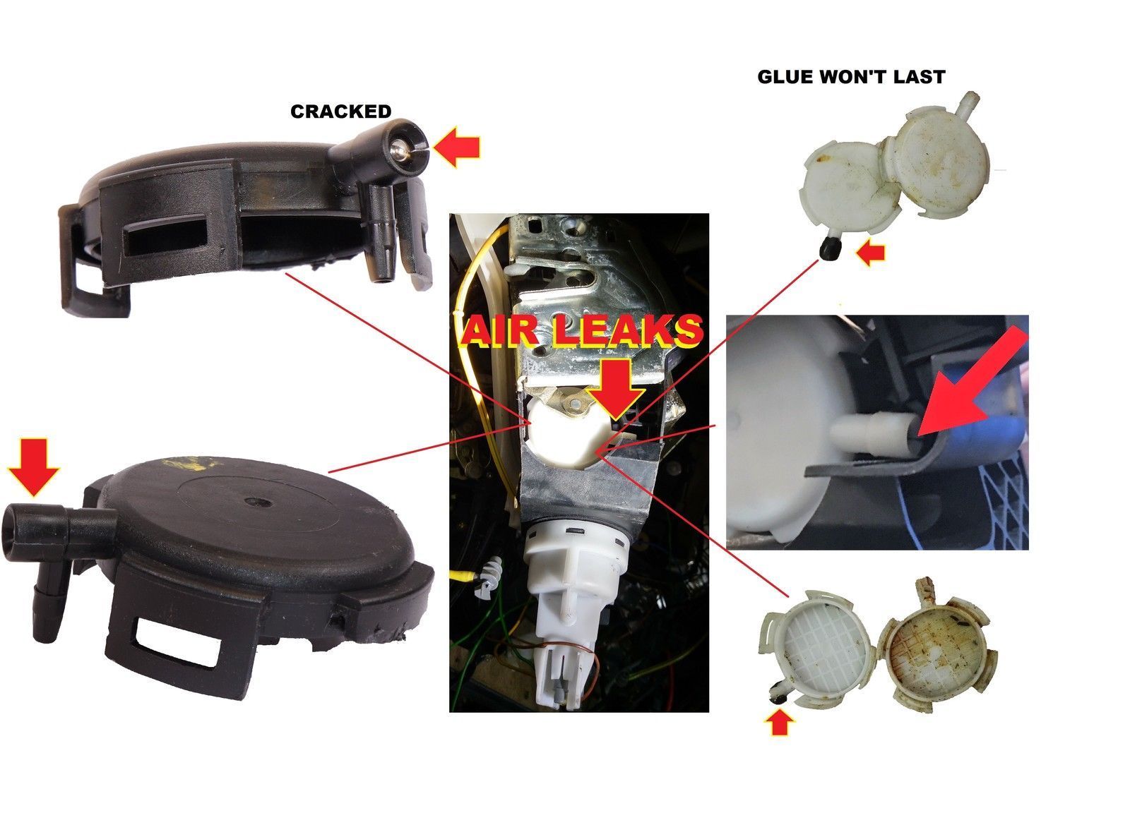 For Mercedes W215 CL500 CL600 LF Door Lock Actuator Air Cap Repair Kit