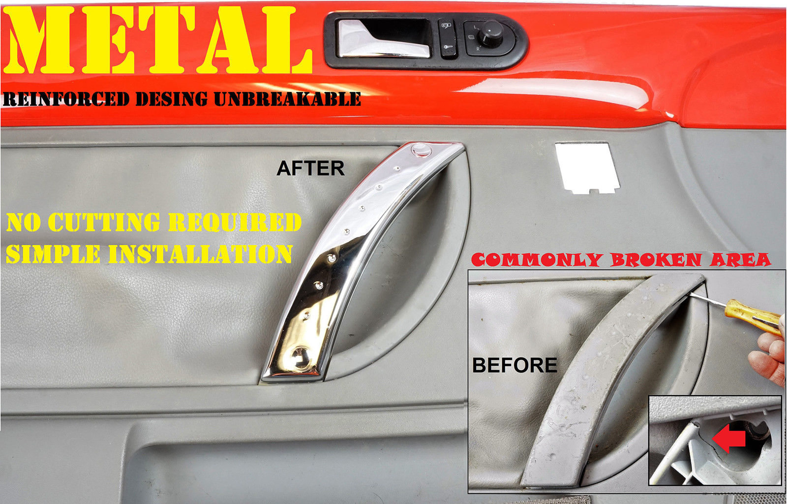 Metal Reinforced Door Panel Door Handle VW Beetle Repair Kit Front