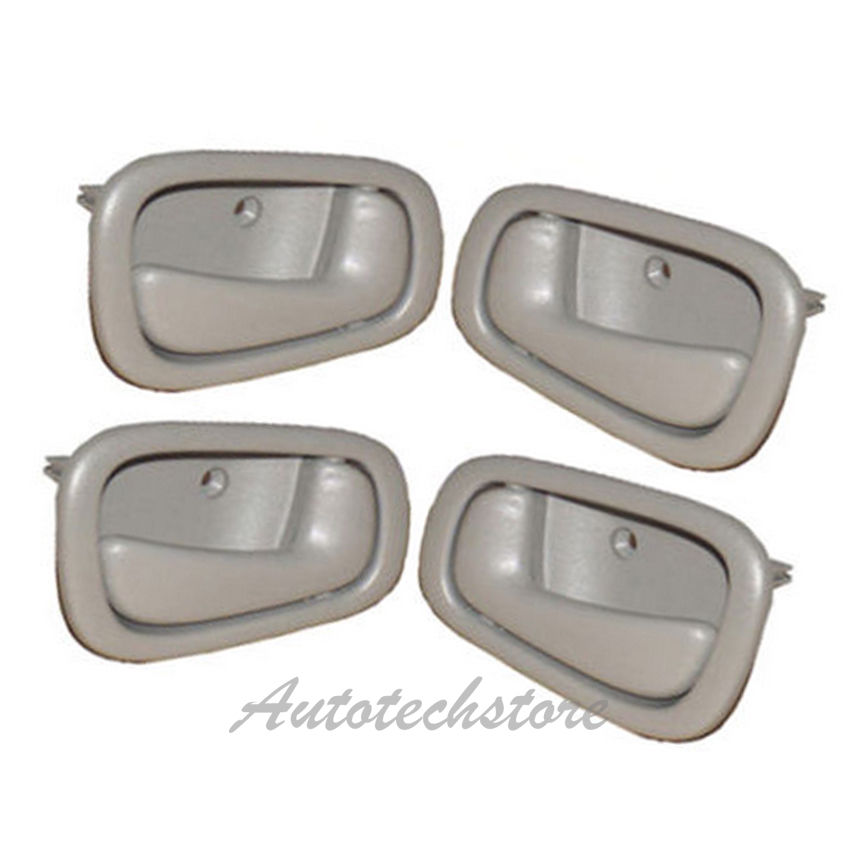 SET OF 4 PCS Inside Door Handle GRAY//GREY for 98-02 Toyota Corolla /& Chevy Prizm
