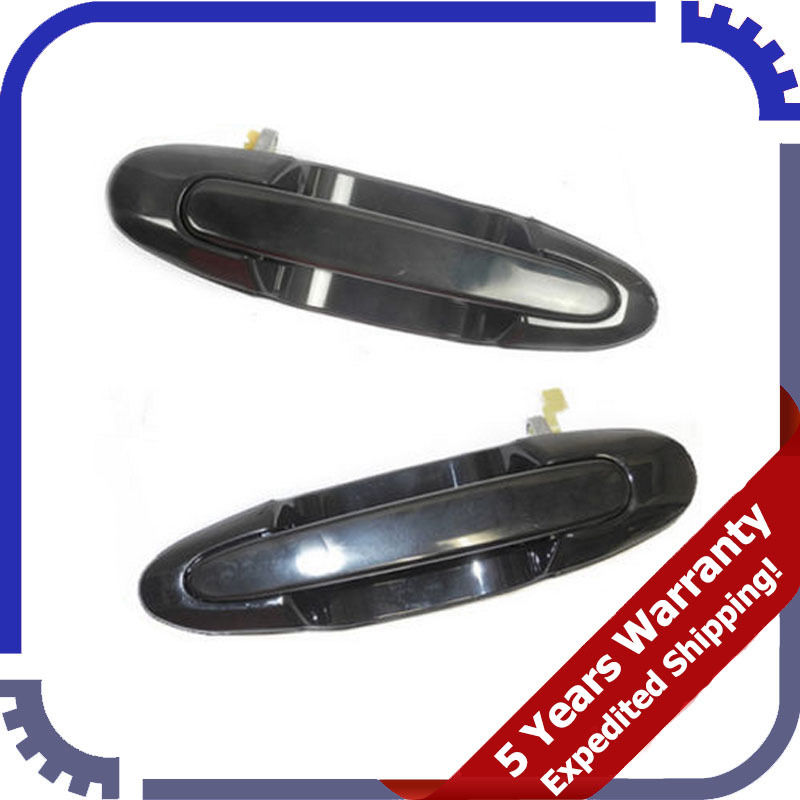 Outside Door Handle For 2000-2006 Mazda MPV Pair Set Rear Smooth Black DS482