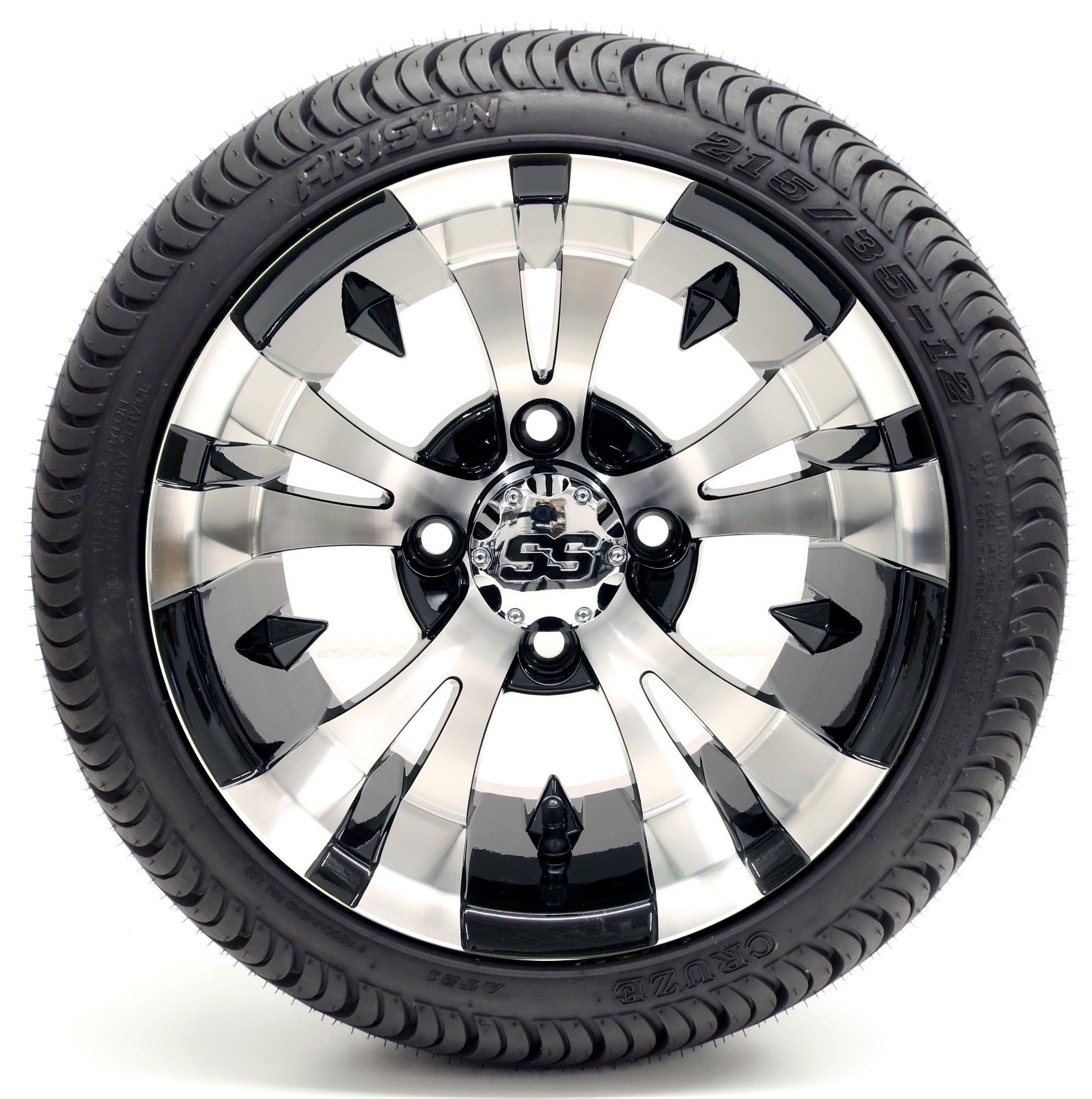 Golf Cart Wheels and Tires - 12" Vampire SS & (215/35-12 or 215/50-12) (x4) - Picture 9 of 15