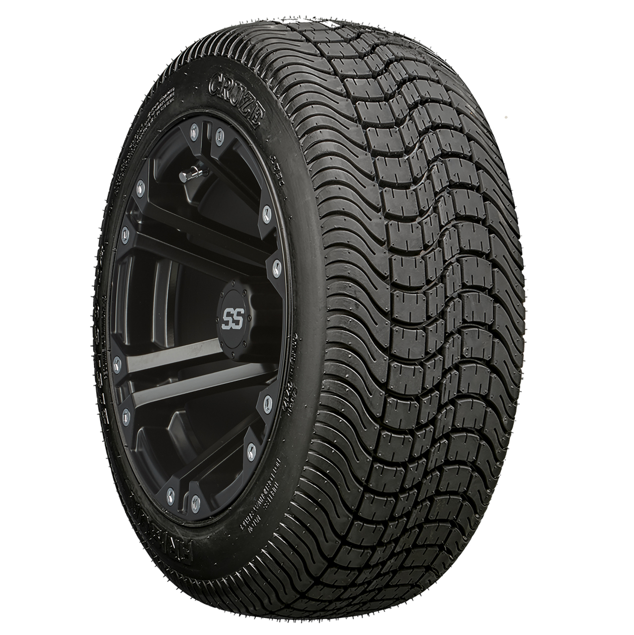 Golf Cart Wheels and Tires 12" Specter Black & 215/3512 or 215/5012