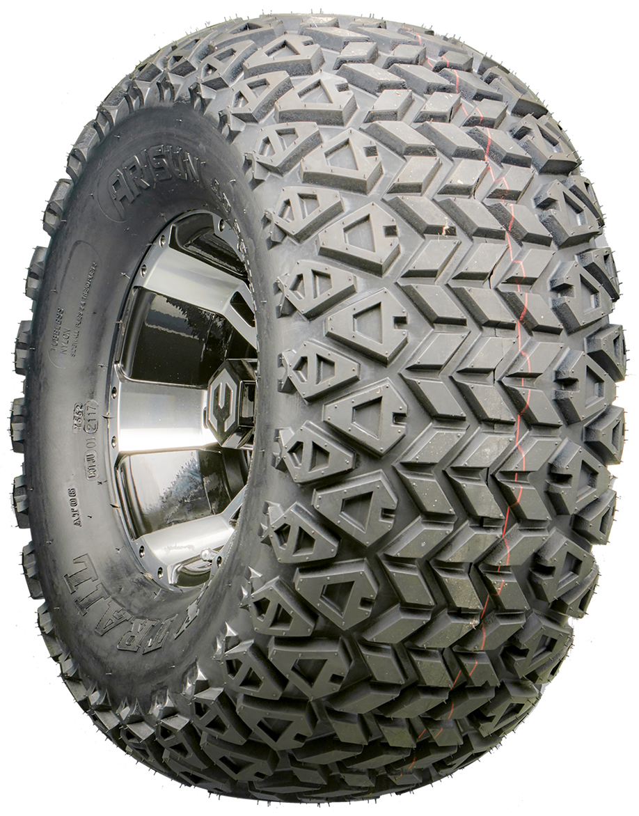 Golf Cart Wheels and Tires Combo 10" MODZ Ambush Black Machined Set