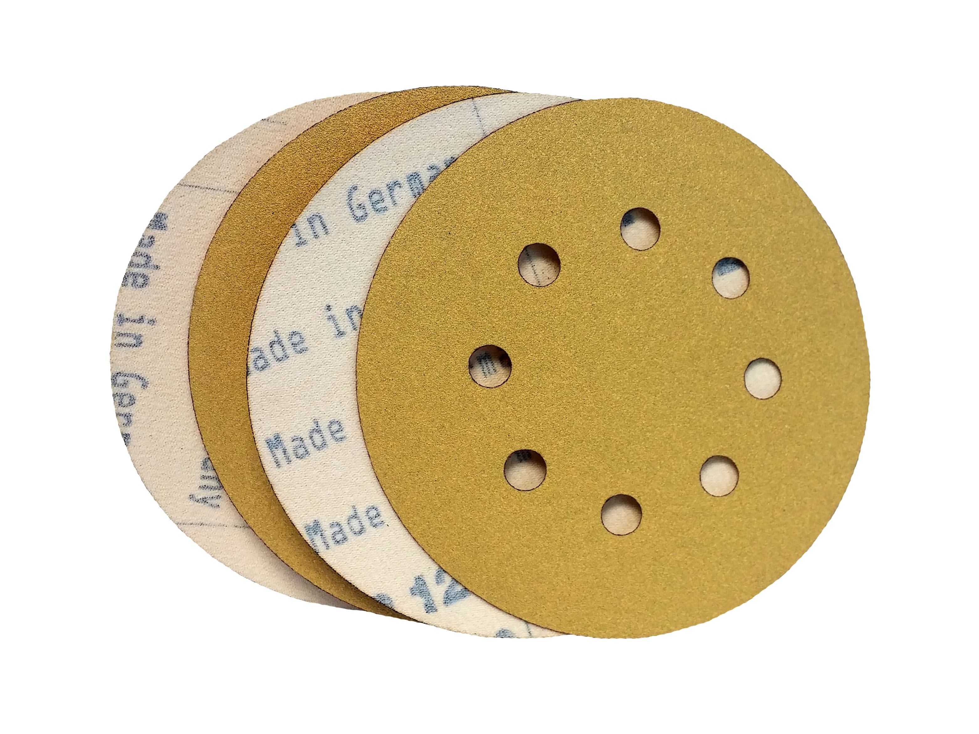 5 Inch X 8 Hole Gold Hook and Loop Sanding Discs eBay
