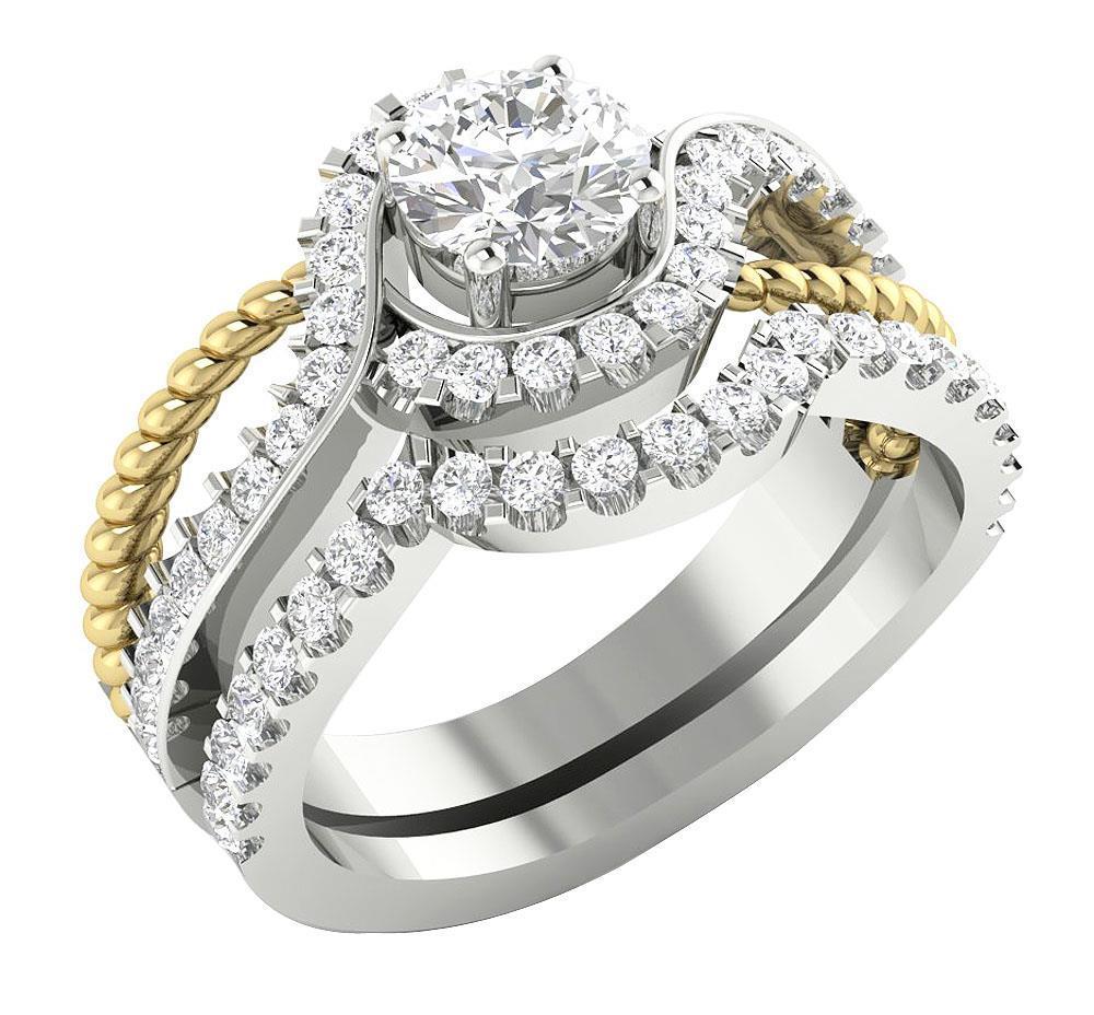 Bridal Engagement Round Diamond Ring Set SI1 G 1.75 Ct 14K Solid Gold Appraisal eBay