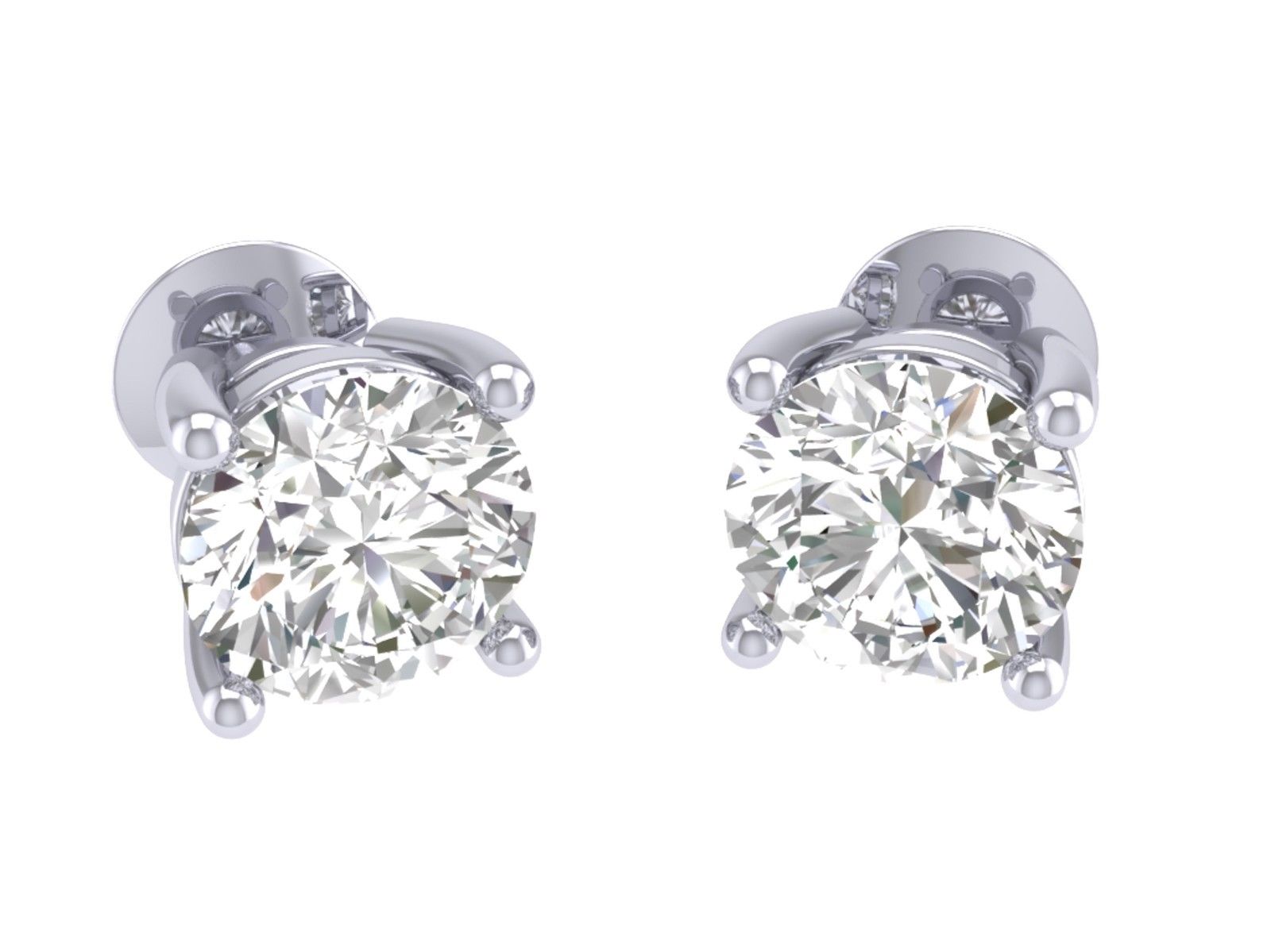 Antique Prong Set 1.01Ctw Real Diamond Jewelry 14K Gold Solitaire Studs Earrings eBay