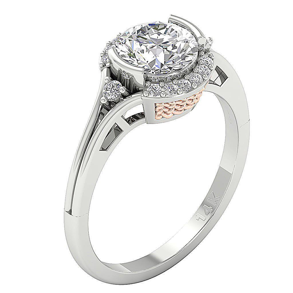 Bezel Set Solitaire Engagement Ring I1 G Natural 1.50 Ct Diamond 14K