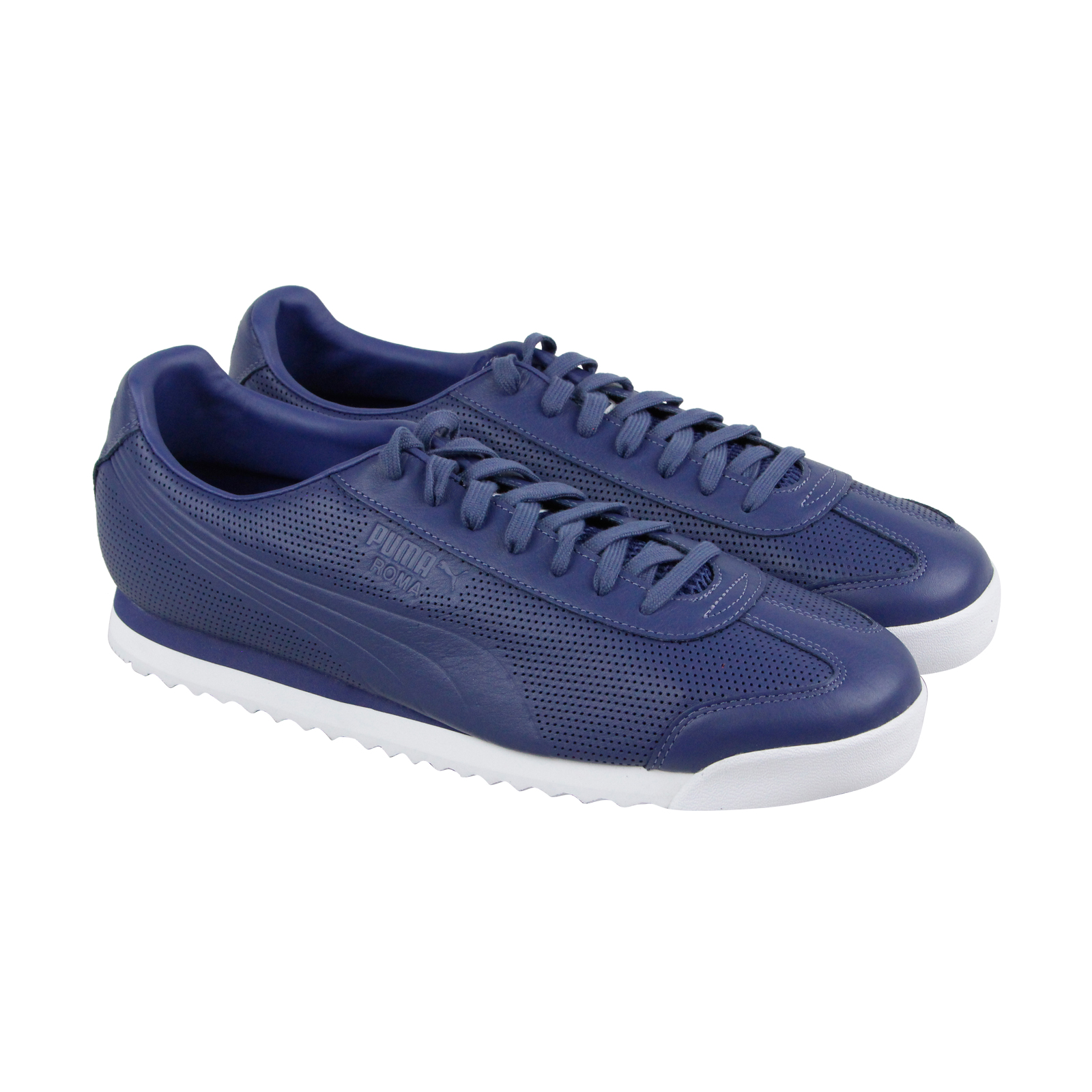 Scarpe casual da uomo Puma Roma Dlx Perf uomos Blue Leather Lace Up Sneakers Shoes Scarpe casual da uomo Puma Roma Dlx Perf uomos Blue Leather Lace Up Sneakers Shoes