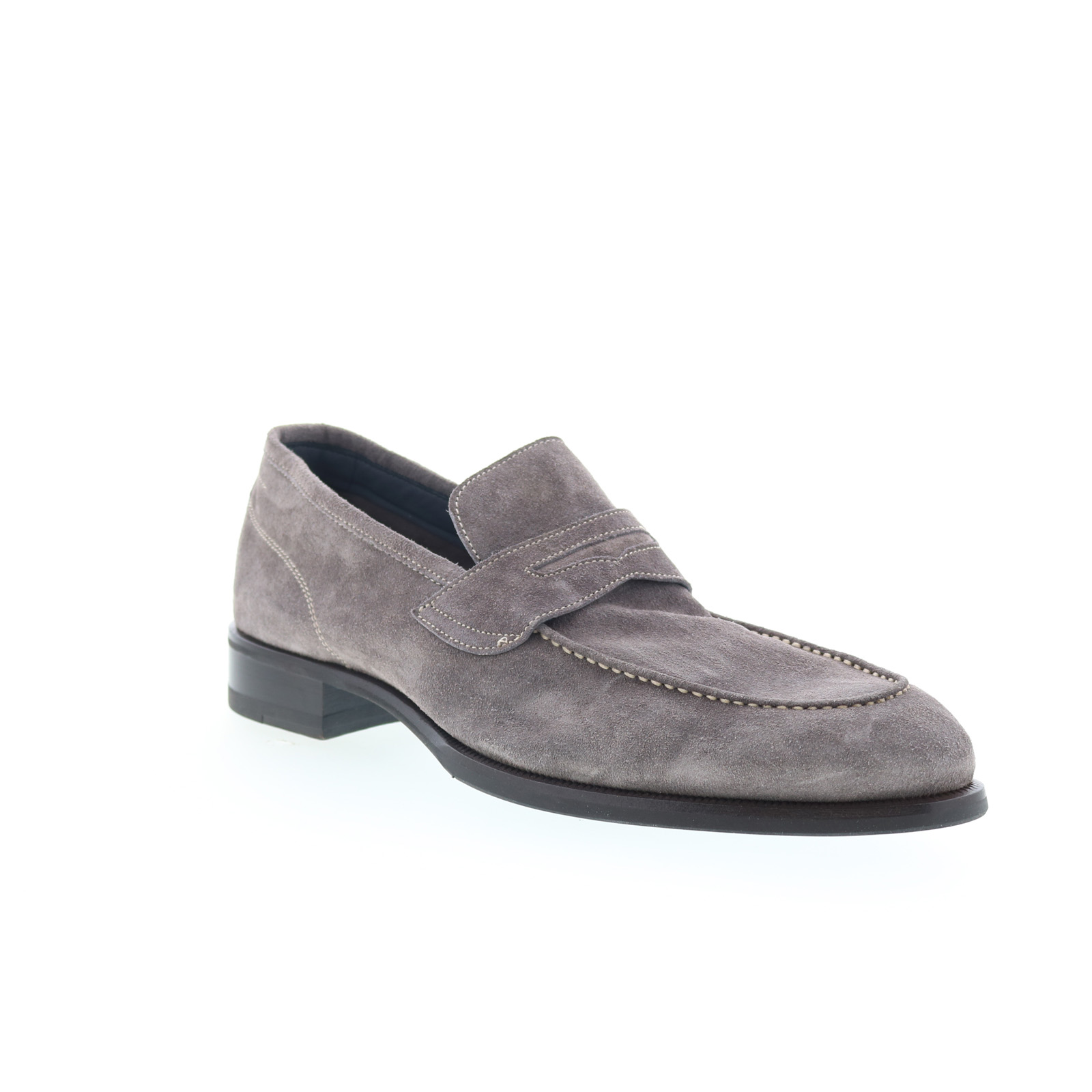 Di Bianco Brera Mens Gray Suede Slip On Loafers & Slip Ons  display picture 2