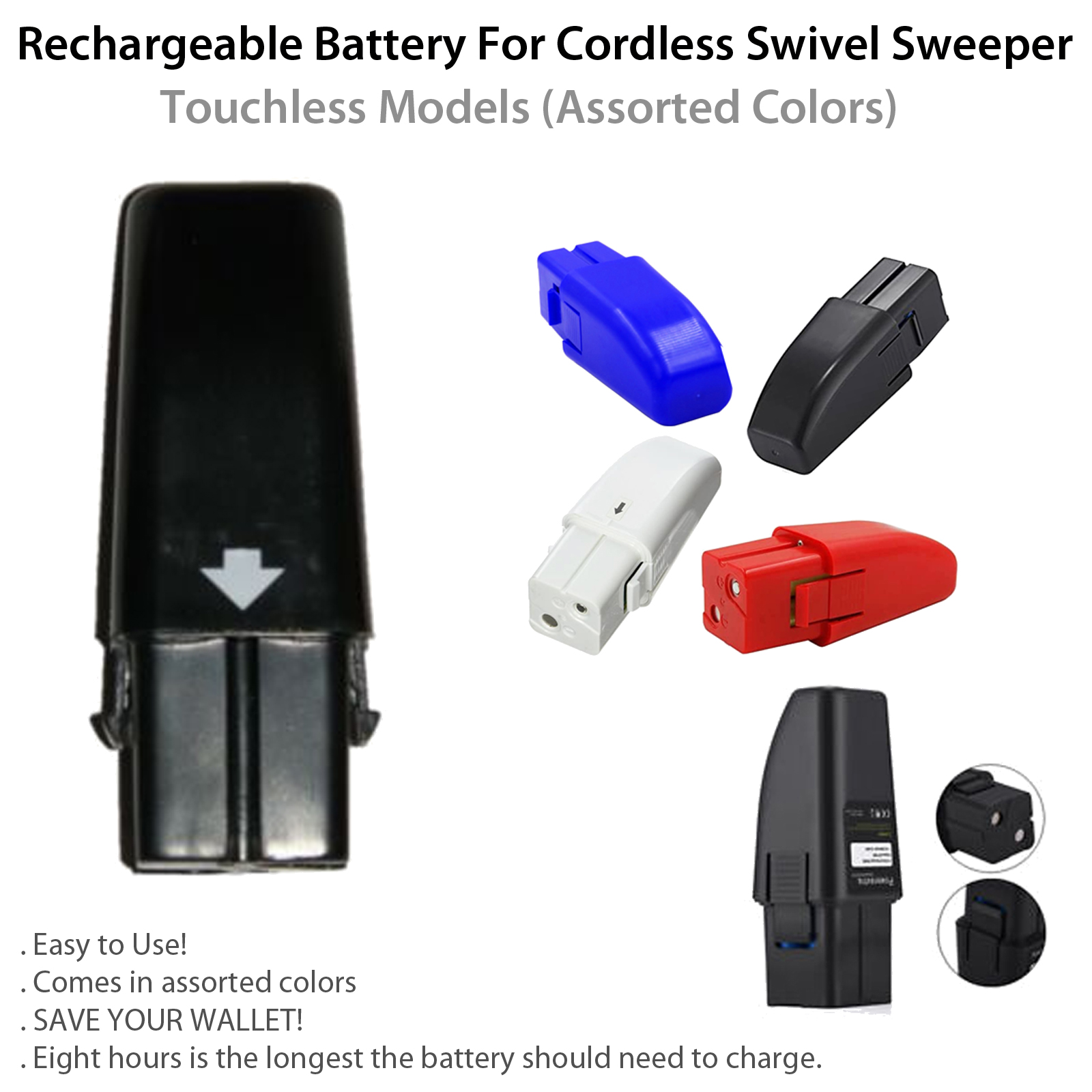 Rechargeable Battery For Original Cordless Swivel Sweeper Touchless