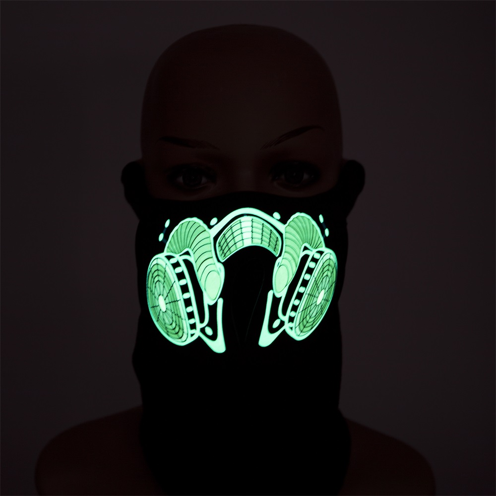 Unisex LED Luminous Flashing Face Mask Party Light Up Halloween Cosplay