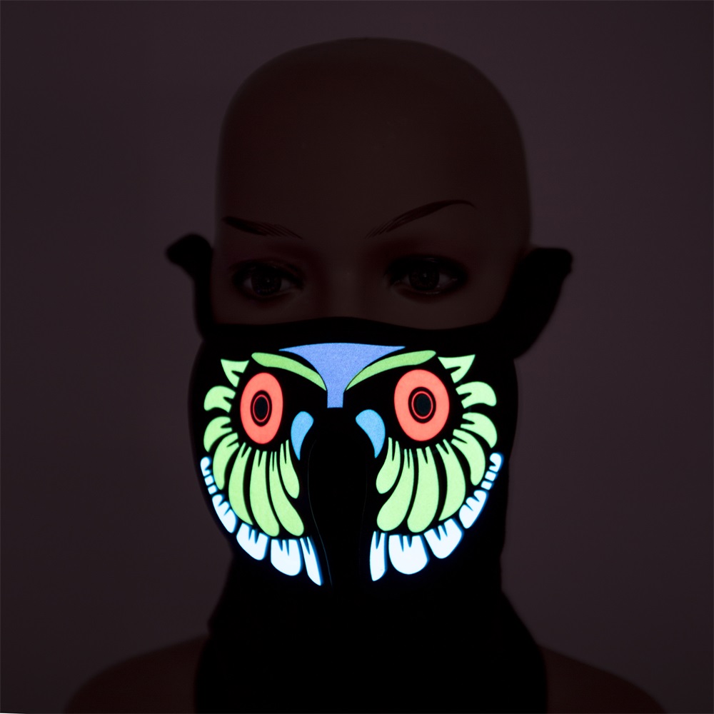 Unisex LED Luminous Flashing Face Mask Party Light Up Halloween Cosplay