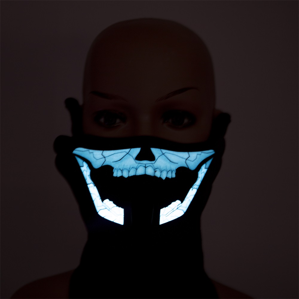 Unisex LED Luminous Flashing Face Mask Party Light Up Halloween Cosplay
