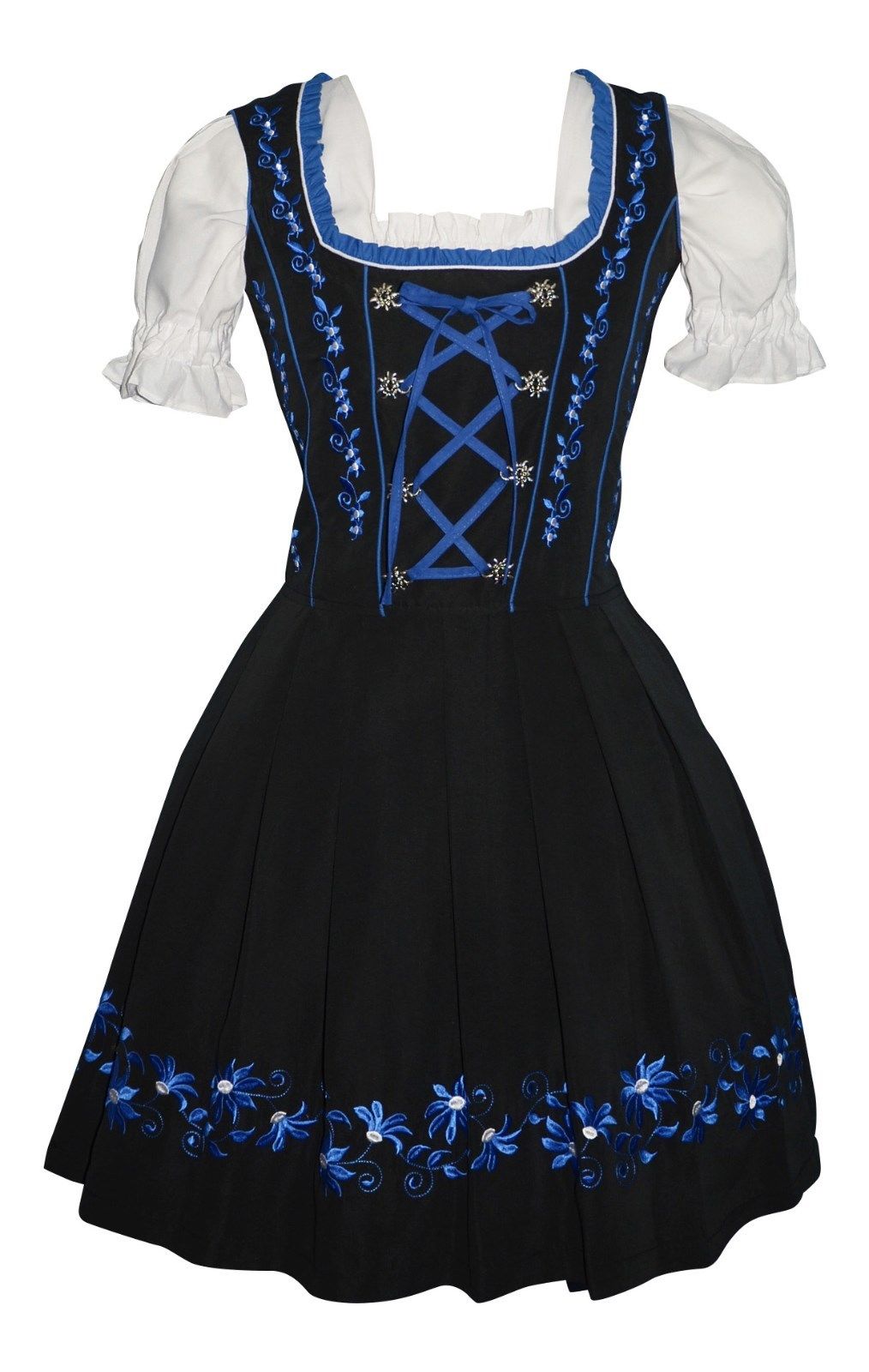 Blue German Dirndl Dress Waitress Party Oktoberfest SEE BACK SIDE