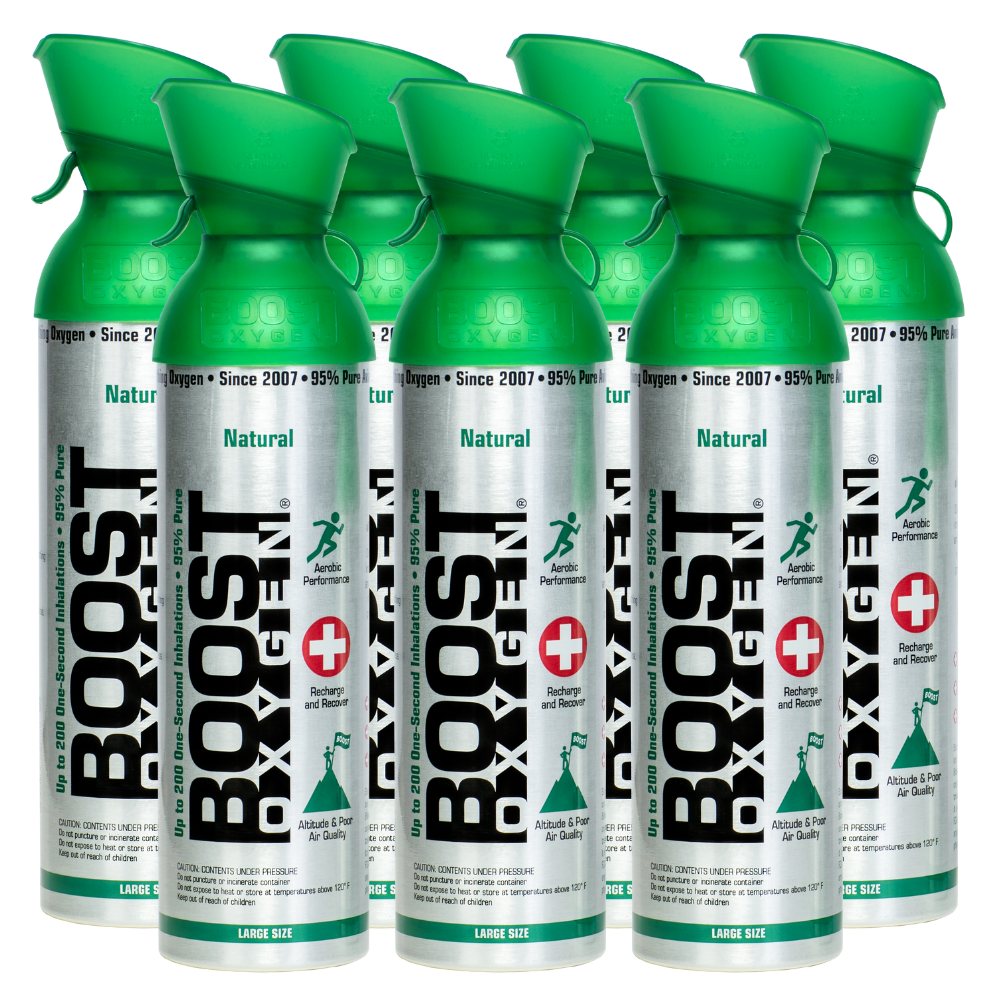 Boost Oxygen Large Natural 10L Canister | Respiratory Support for Aerobic Recovery, Altitude, Performance & Health (7 Pack)