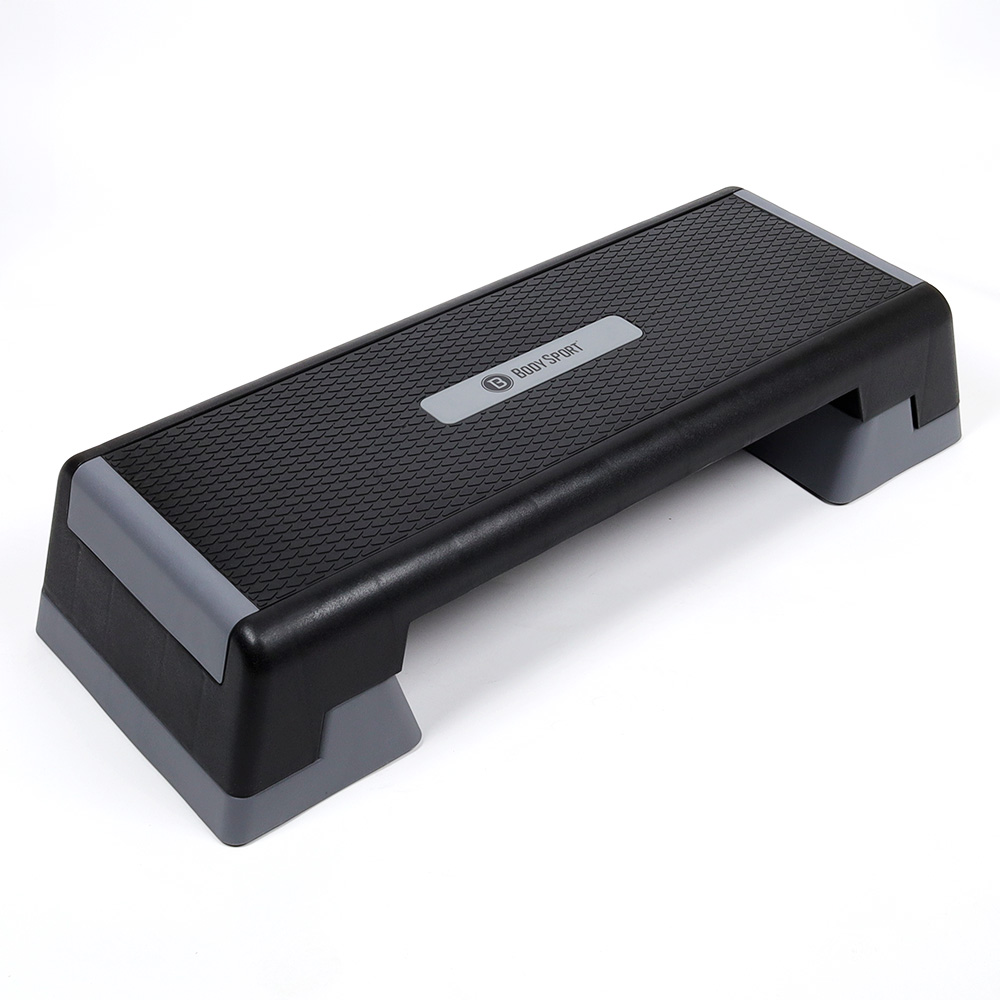 Body Sport Aerobic Step – Step Aerobics Platform – Workout Equipment – Exercise Step Platform – Gray/Black