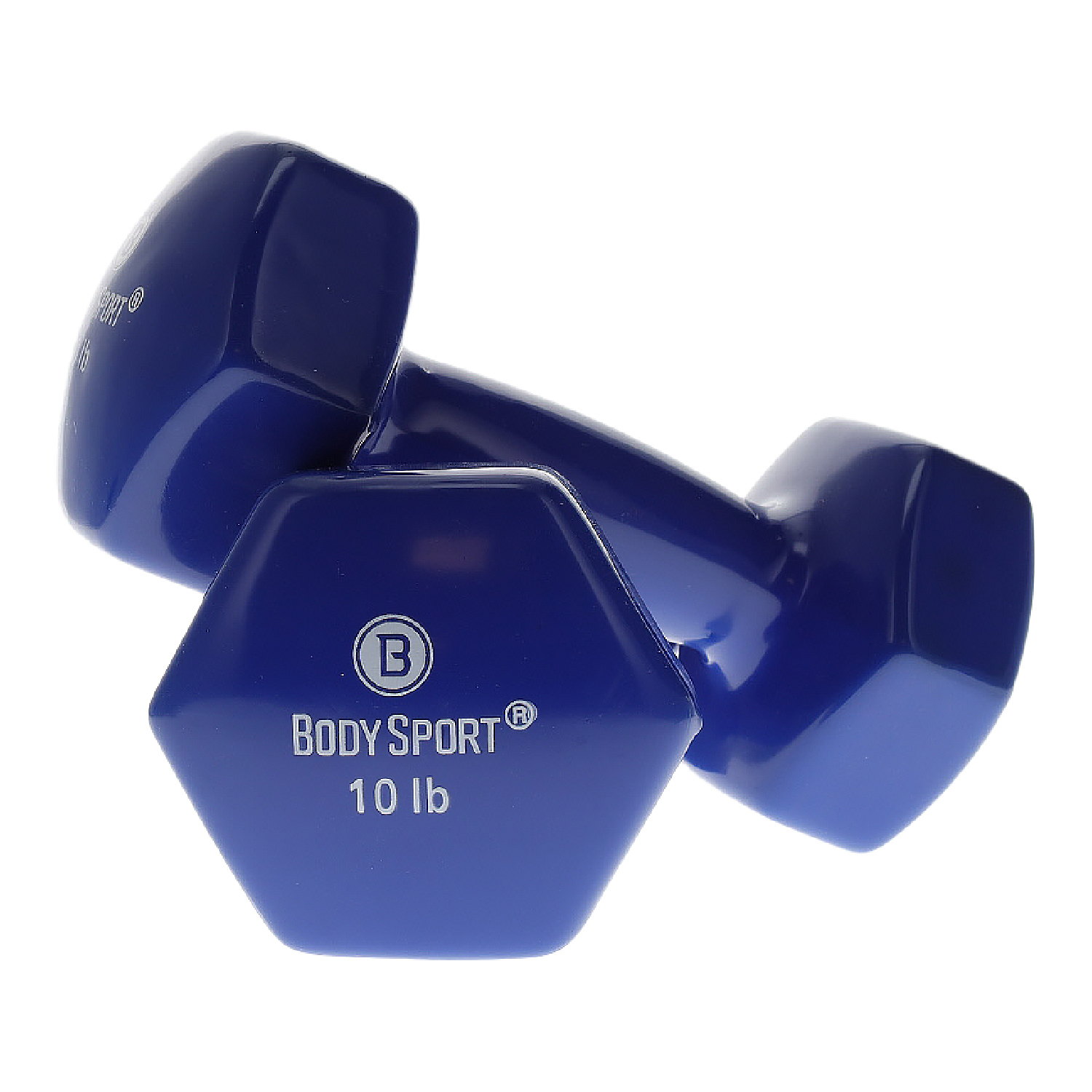 Body Sport Vinyl Coated Dumbbell Weight, 10 lb. (Pair) - Strength Training Equipment for Home Fitness & Gym Workouts (Blue)
