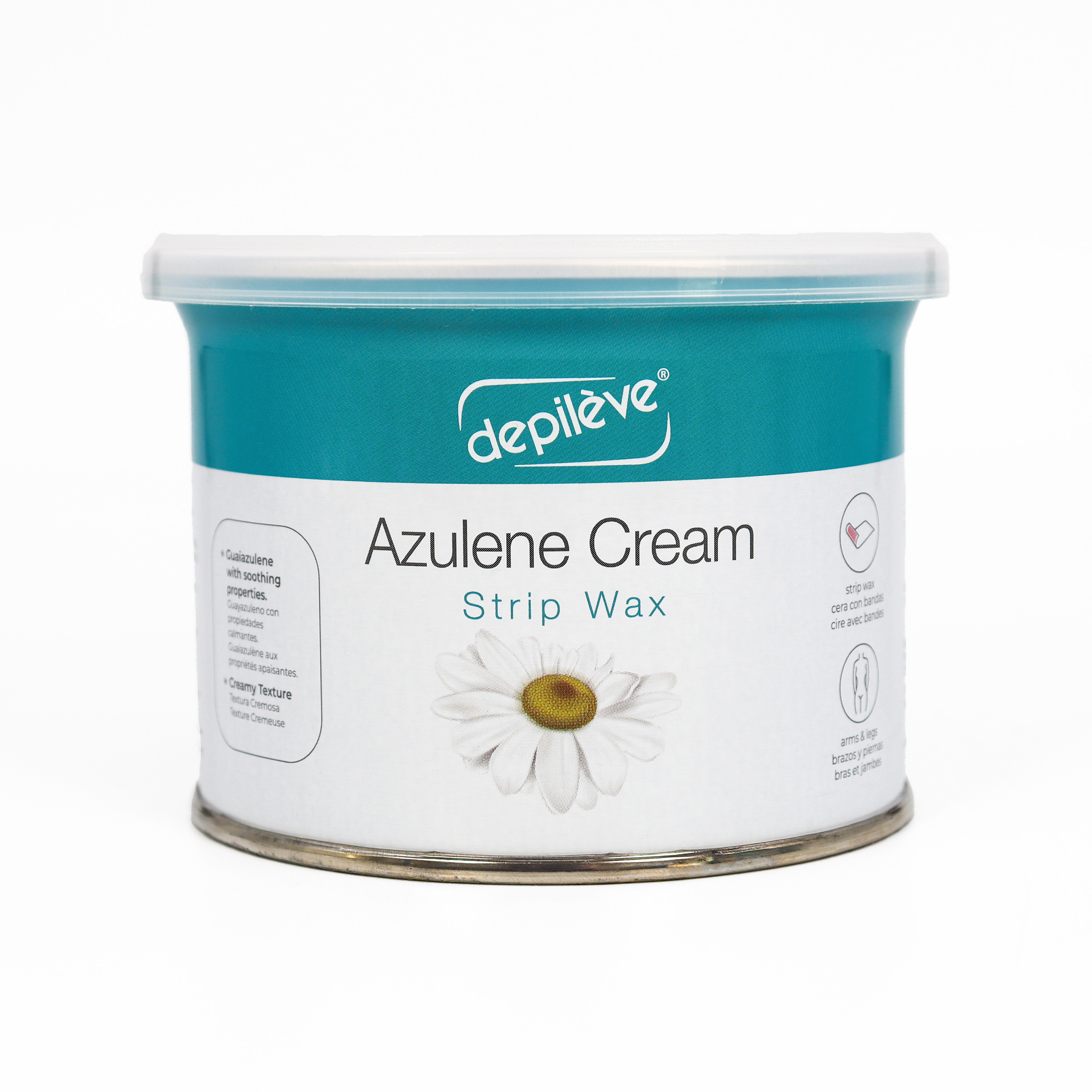 Depileve Strip Wax for Hair Removal - Rosin Wax - Azulene Cream - Gentle and Calming Formula for Sensitive Skin of Underarms, Upper Lip, Bikini Line, and Sensitive Areas - 14 oz.