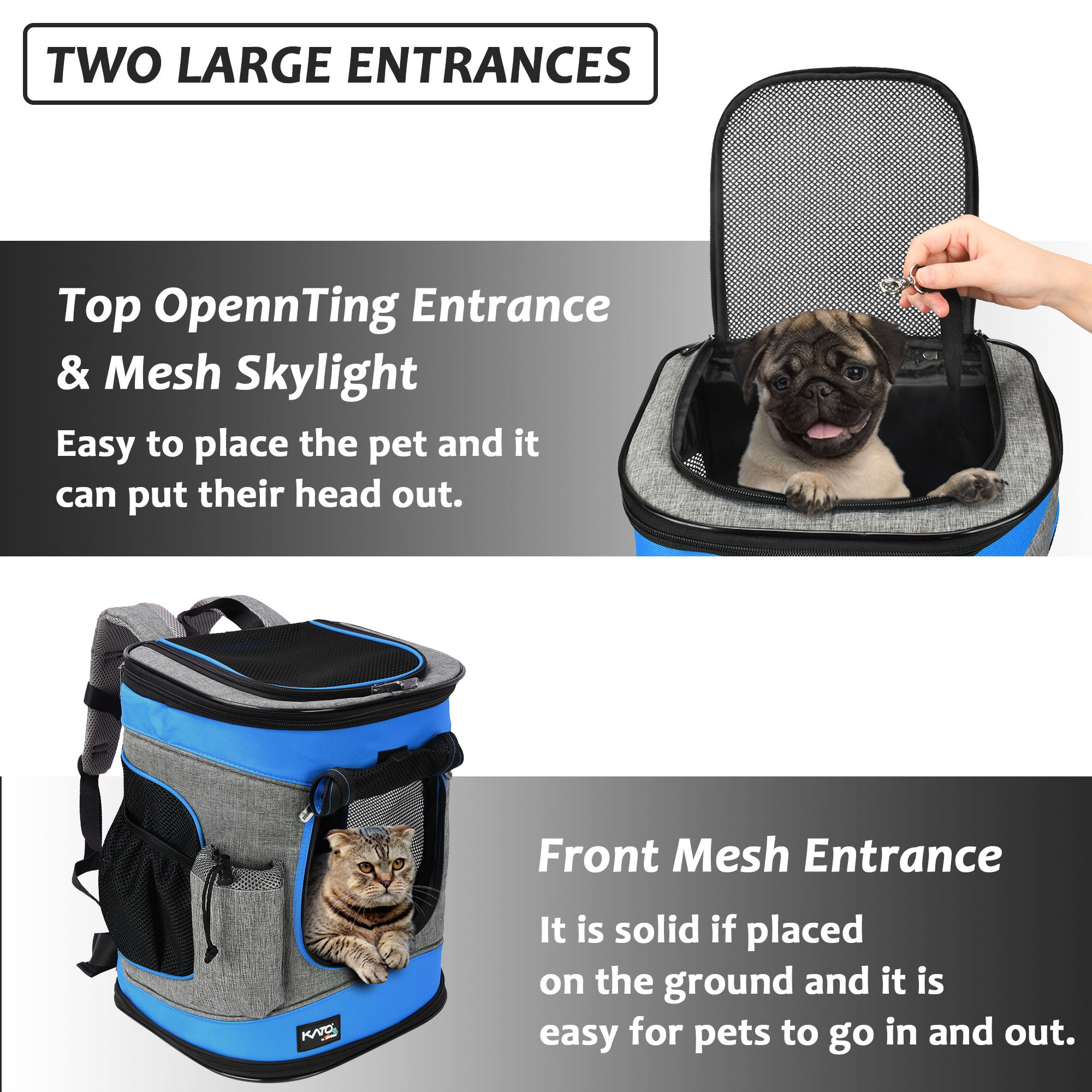 Bolsa de transporte para mascotas portátil suave plegable perro gato avión aprobado cachorro viaje - Imagen 22 de 49