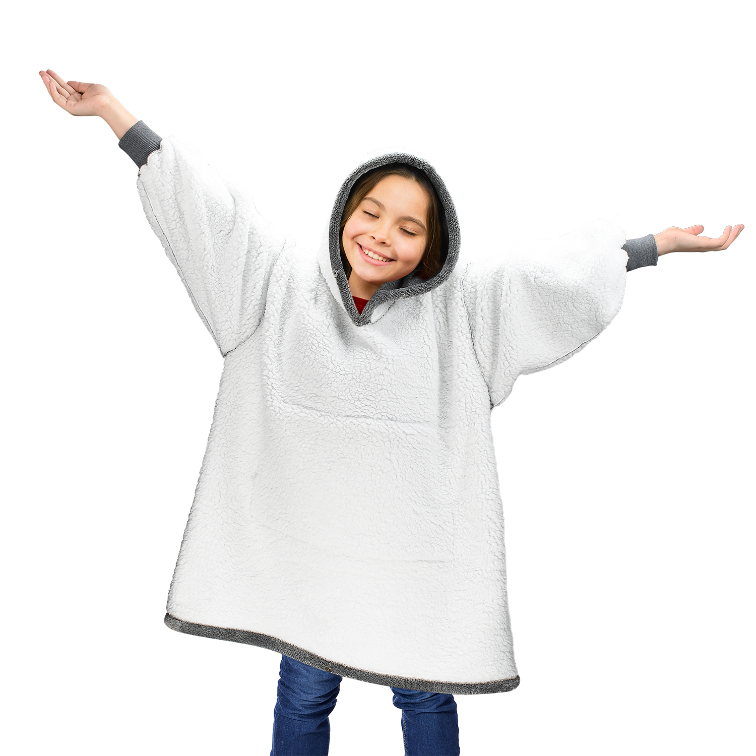 Oversized Warm Sherpa Fleece Hoodie Hooded Blanket Sweatshirt Loungewear Gift - Bild 9 von 36