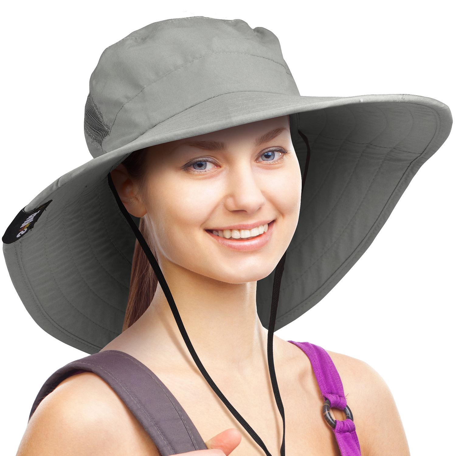 Tirrinia Unisex Outdoor Safari Sun Hat Wide Brim Boonie Cap With 