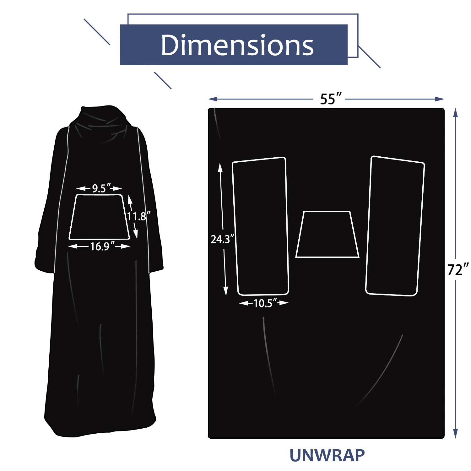 Fleece Soft Throw Blanket with Sleeves and Front Pocket Robe Wearable TV Blanket - Picture 5 of 54