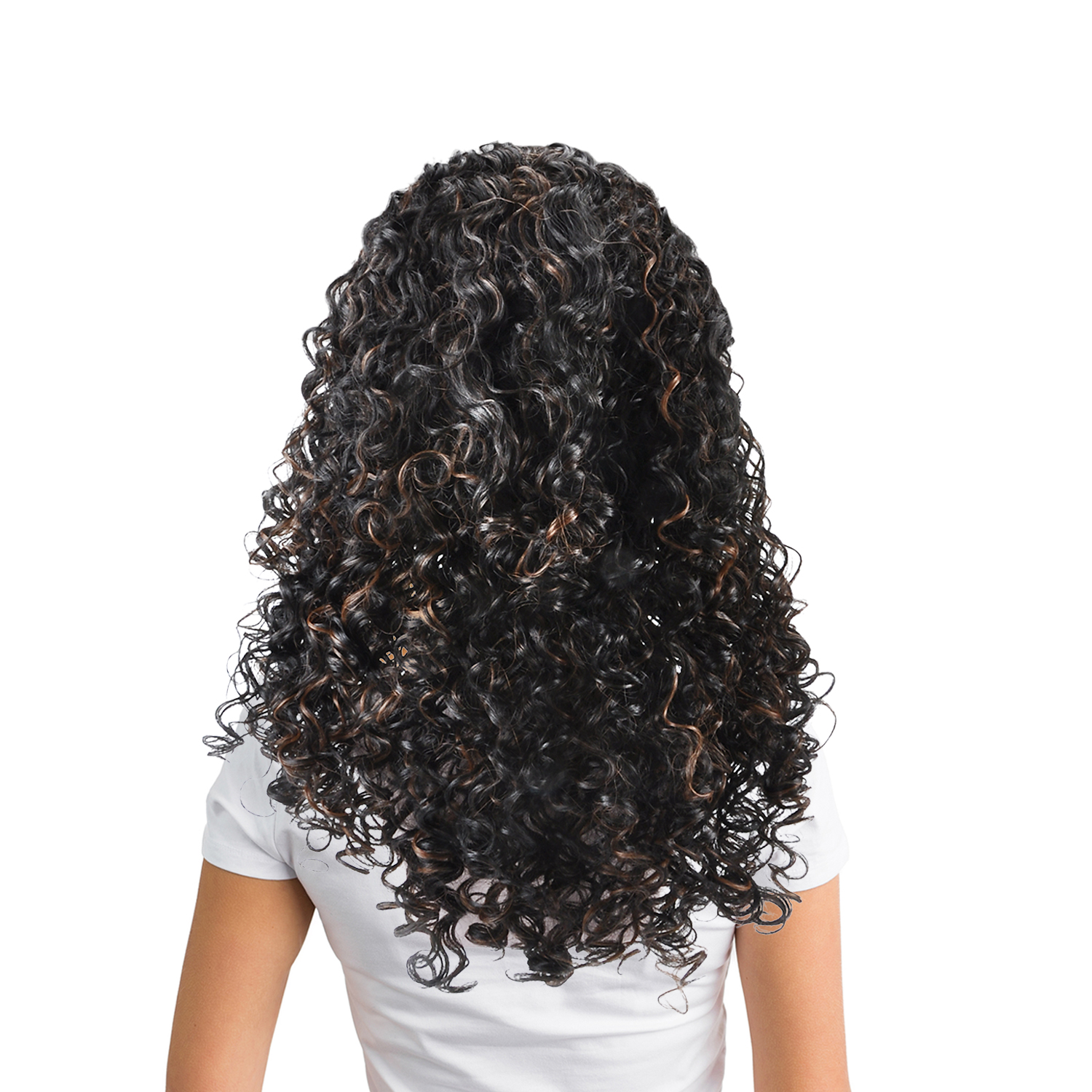 Hand-made Long Black Curly Hair Women Heat Resistant Synthetic No Lace Full Wigs - Picture 12 of 47