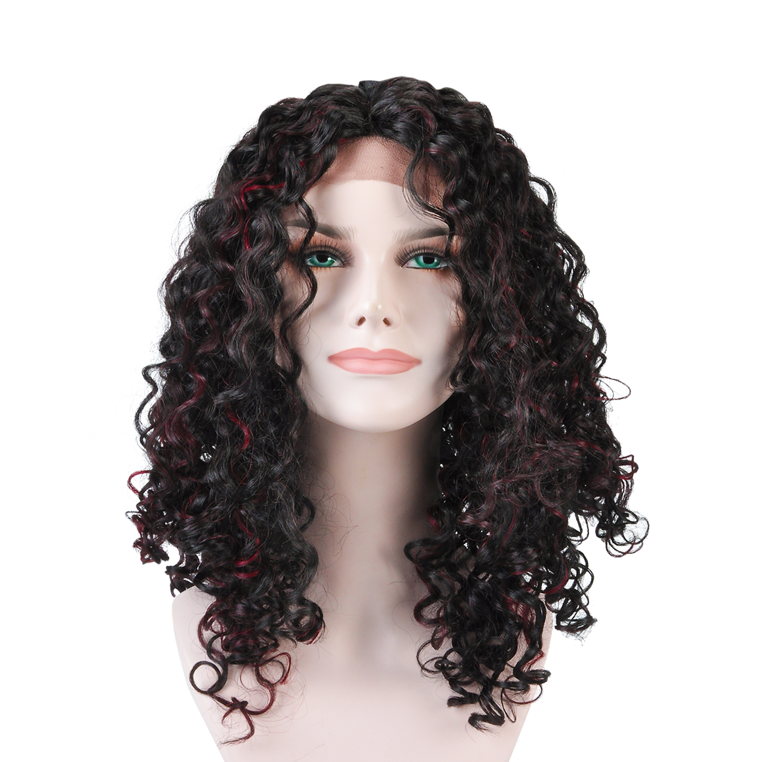 Hand-made Long Black Curly Hair Women Heat Resistant Synthetic No Lace Full Wigs - Picture 43 of 47