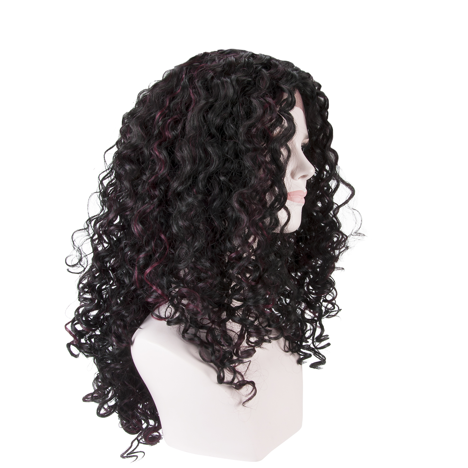 Hand-made Long Black Curly Hair Women Heat Resistant Synthetic No Lace Full Wigs - Picture 42 of 47