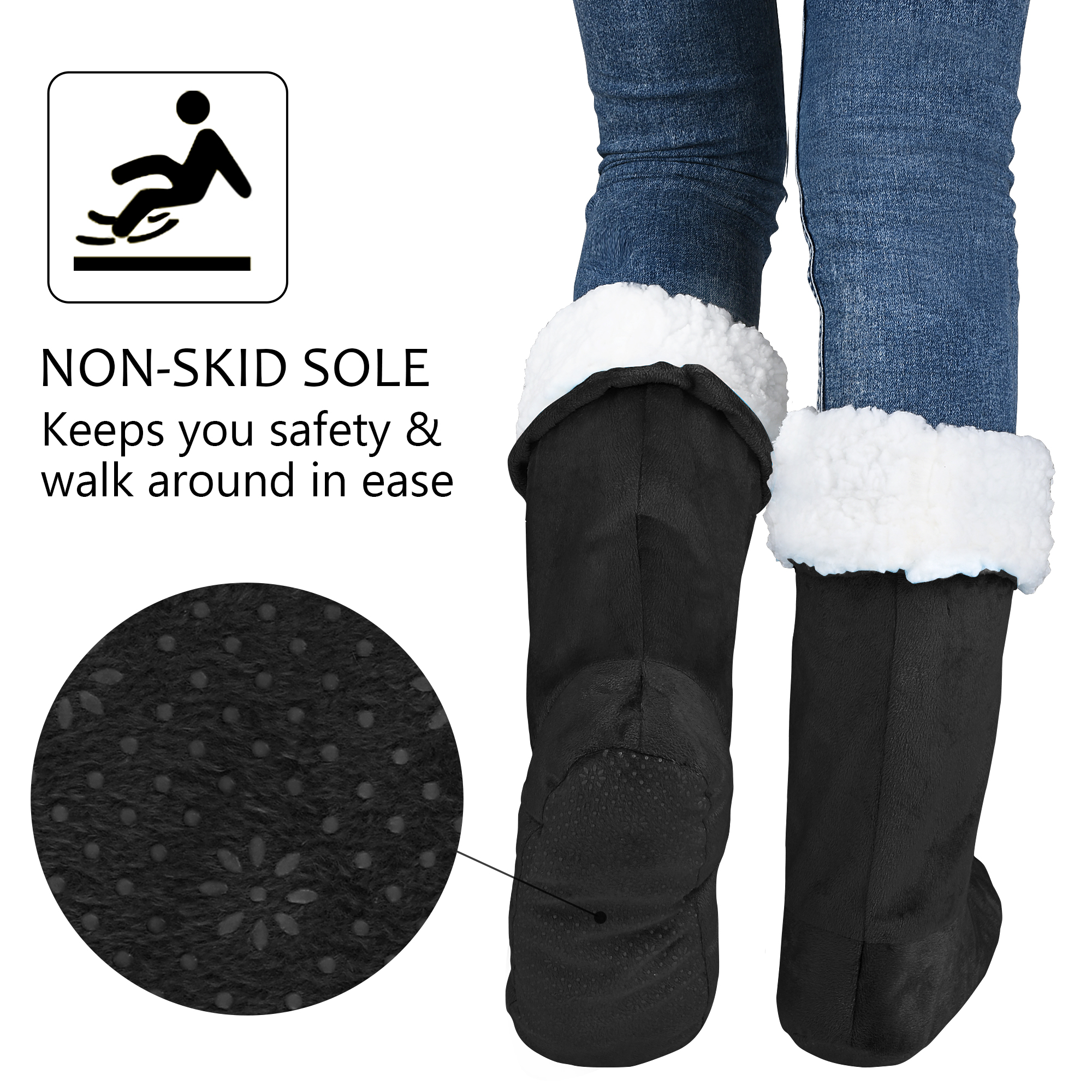Ladies Slippers Womens Ankle Boots New Memory Foam Winter Christmas Booties US - Picture 21 of 99
