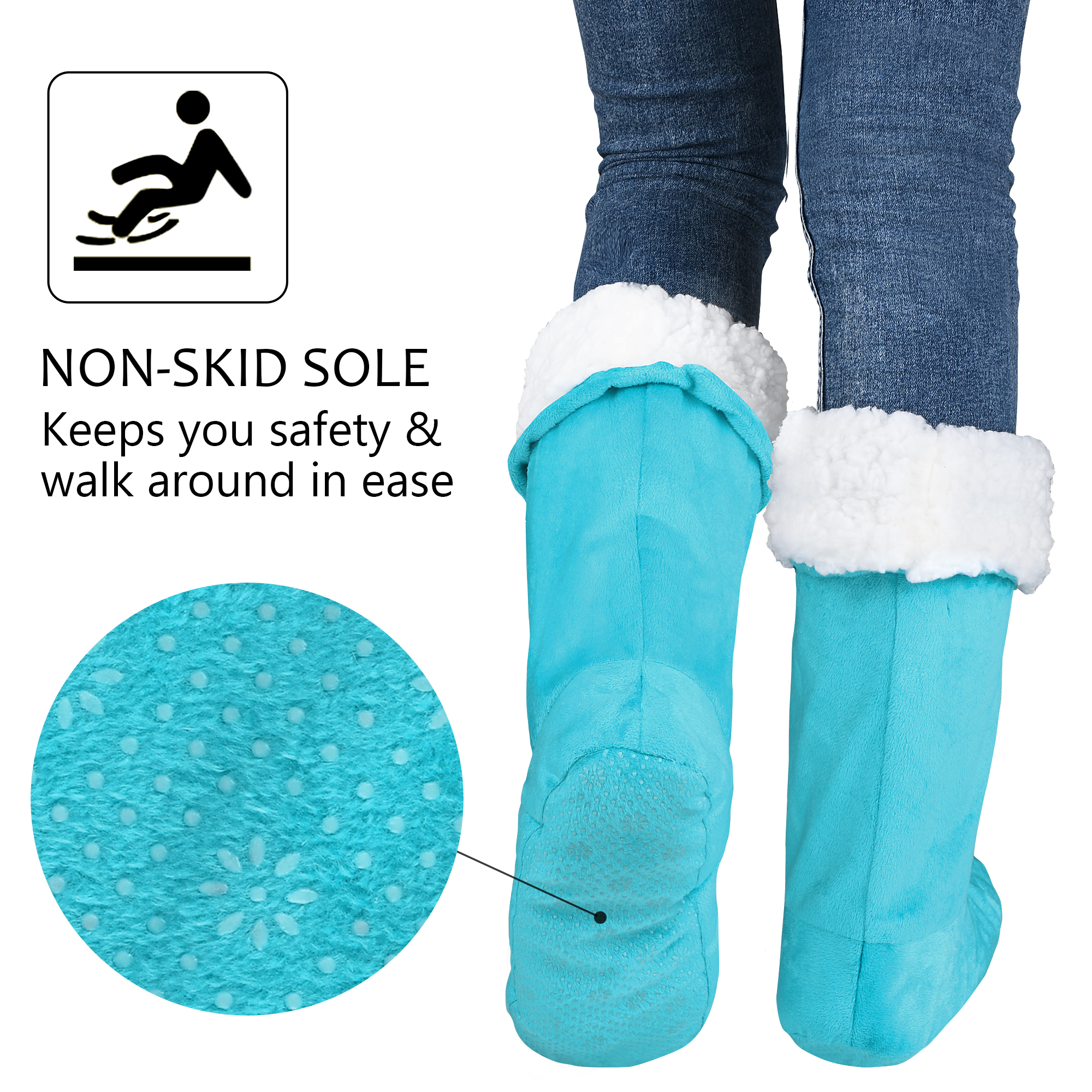 Ladies Slippers Womens Ankle Boots New Memory Foam Winter Christmas Booties US - Picture 13 of 99