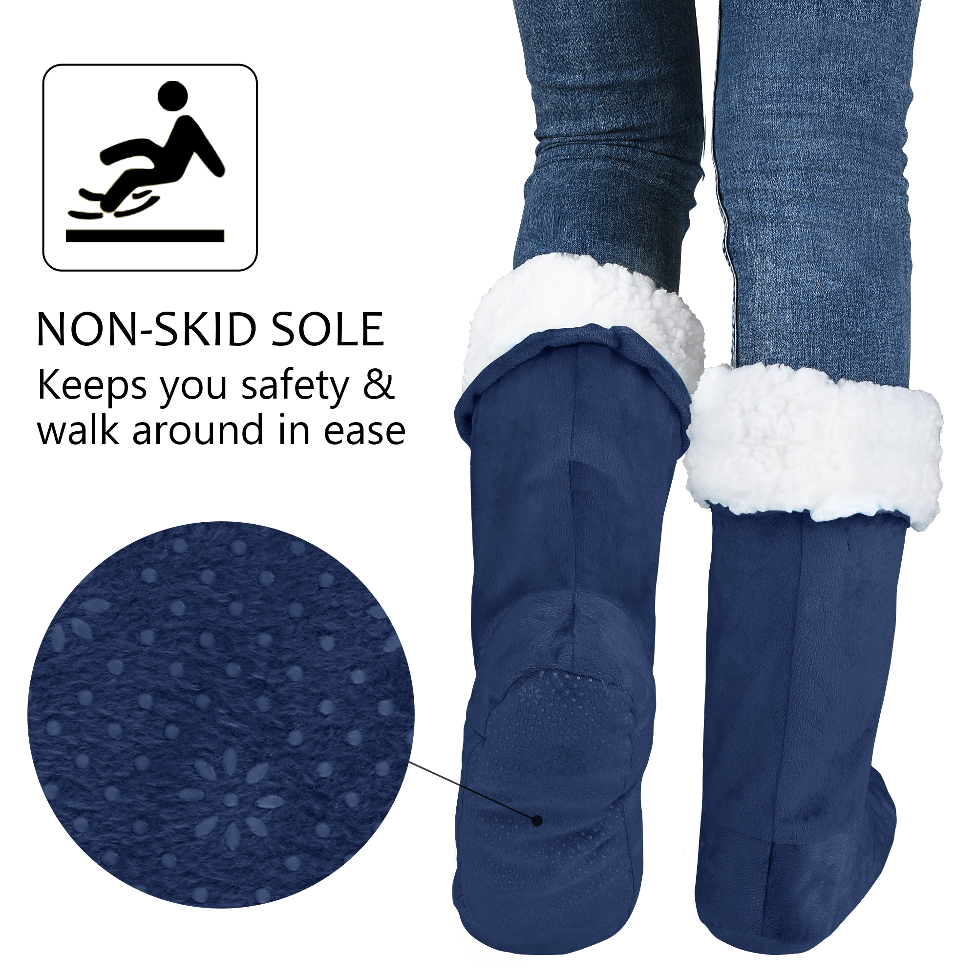 Ladies Slippers Womens Ankle Boots New Memory Foam Winter Christmas Booties US - Picture 29 of 99