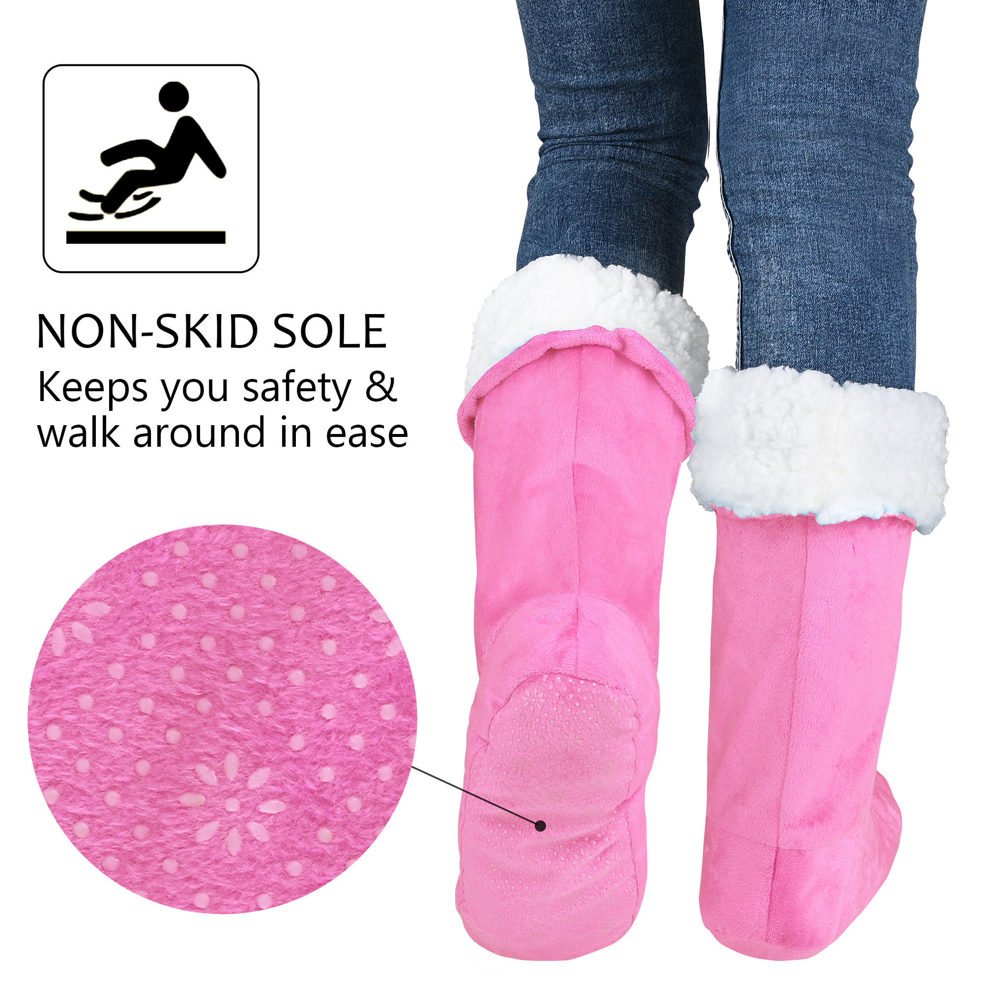 Ladies Slippers Womens Ankle Boots New Memory Foam Winter Christmas Booties US - Picture 45 of 99