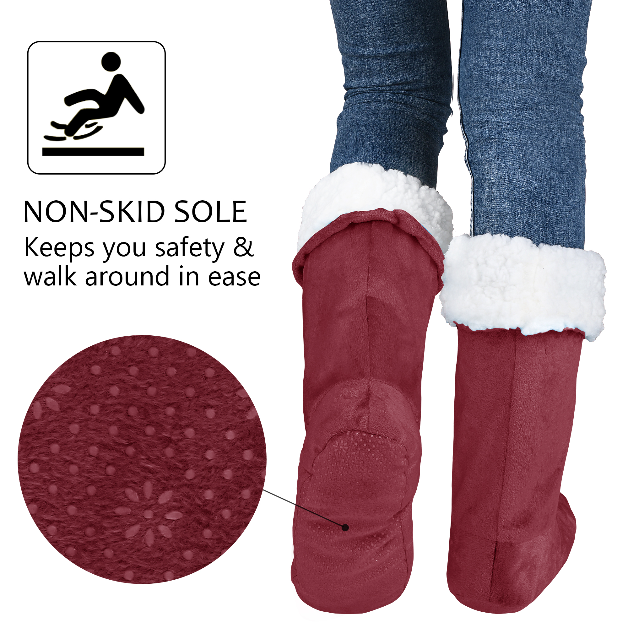 Ladies Slippers Womens Ankle Boots New Memory Foam Winter Christmas Booties US - Picture 93 of 99